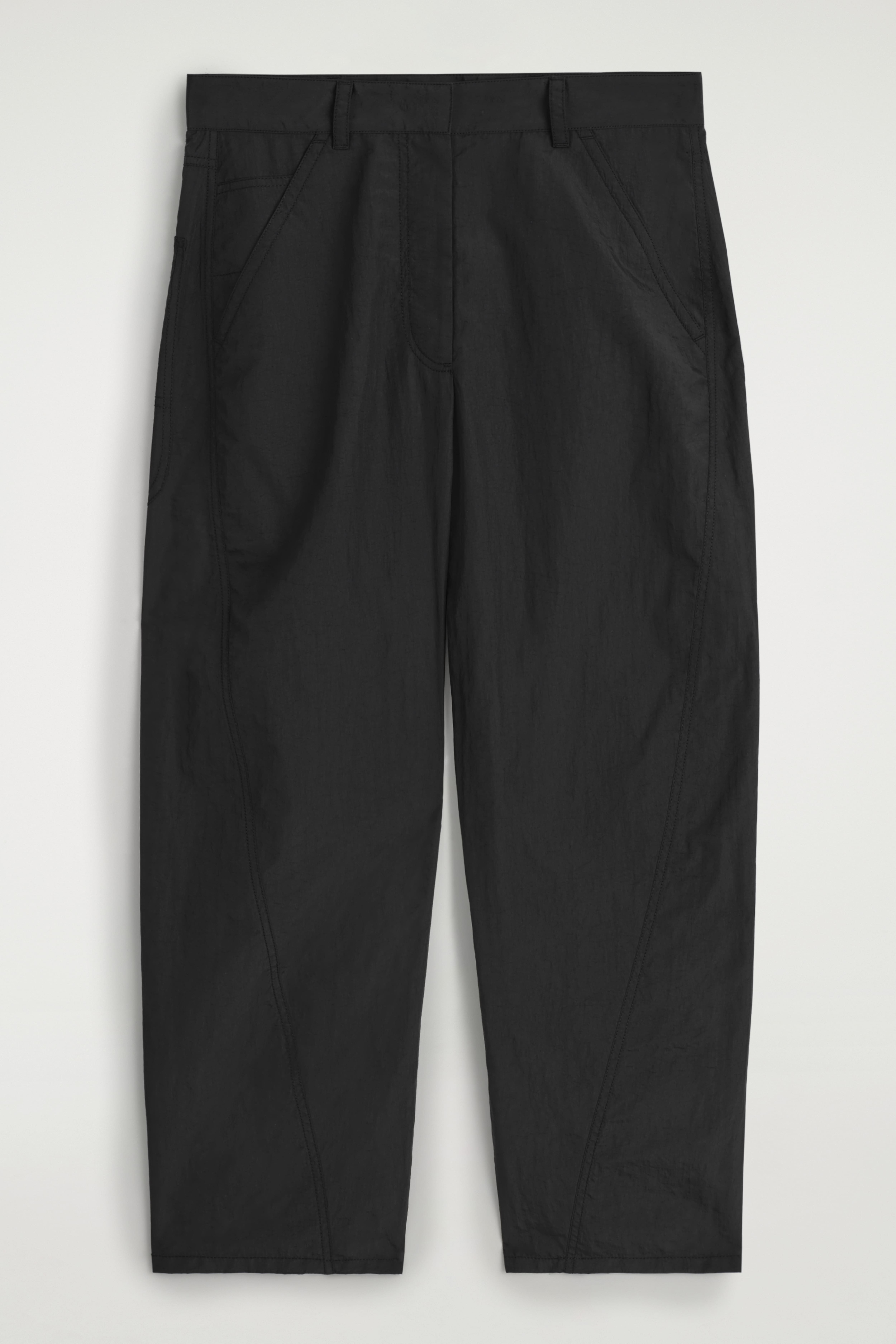 PANTALONI DIN NAILON CU CROIALĂ BARIL - NEGRU