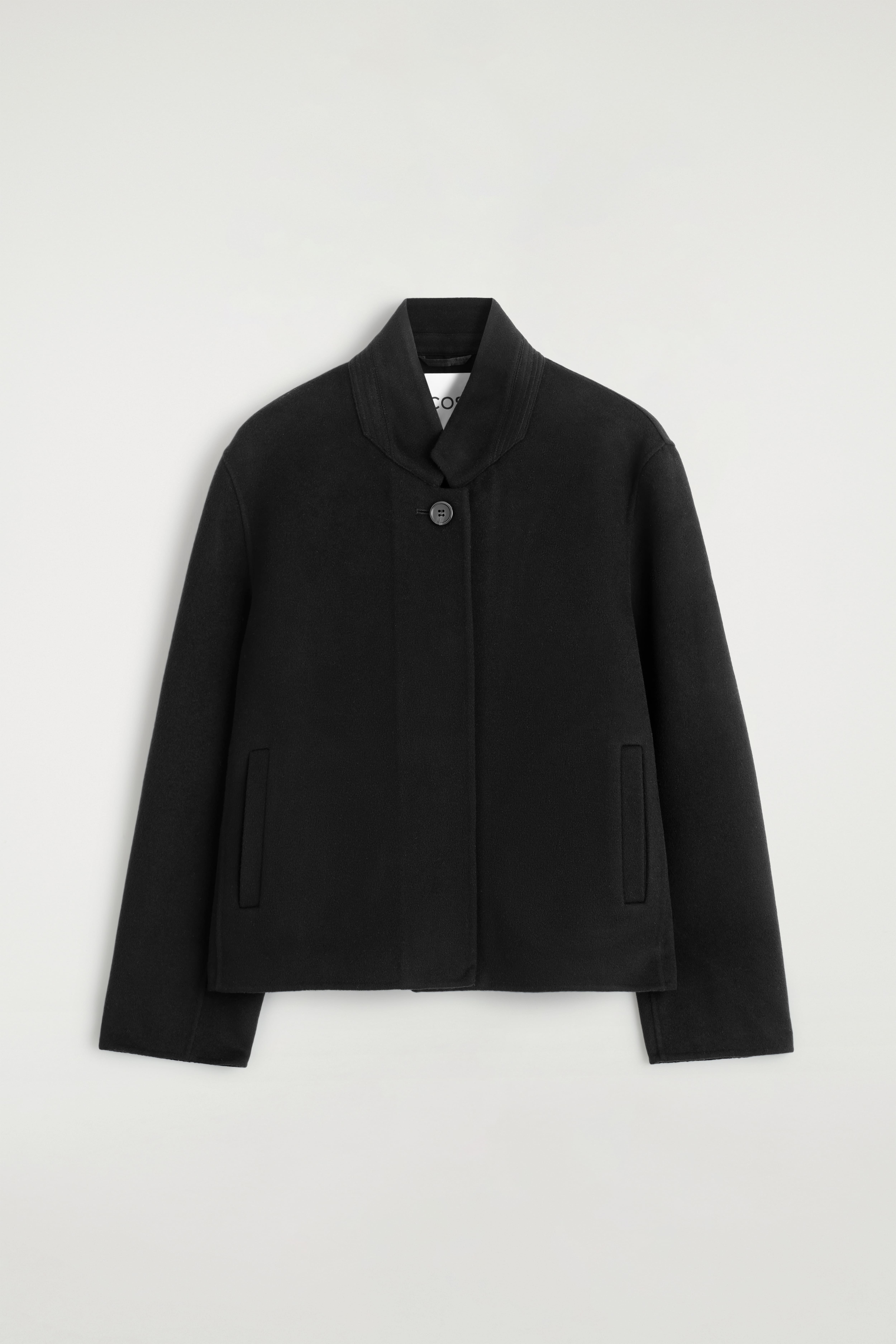 STRUKTURIERTE JACKE AUS DOUBLEFACE-WOLLE - SCHWARZ