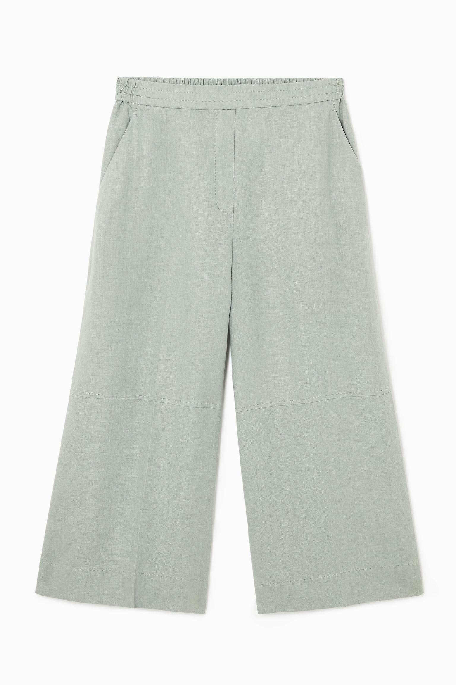 LINEN CULOTTES - LIGHT GREEN/NAVY - 2