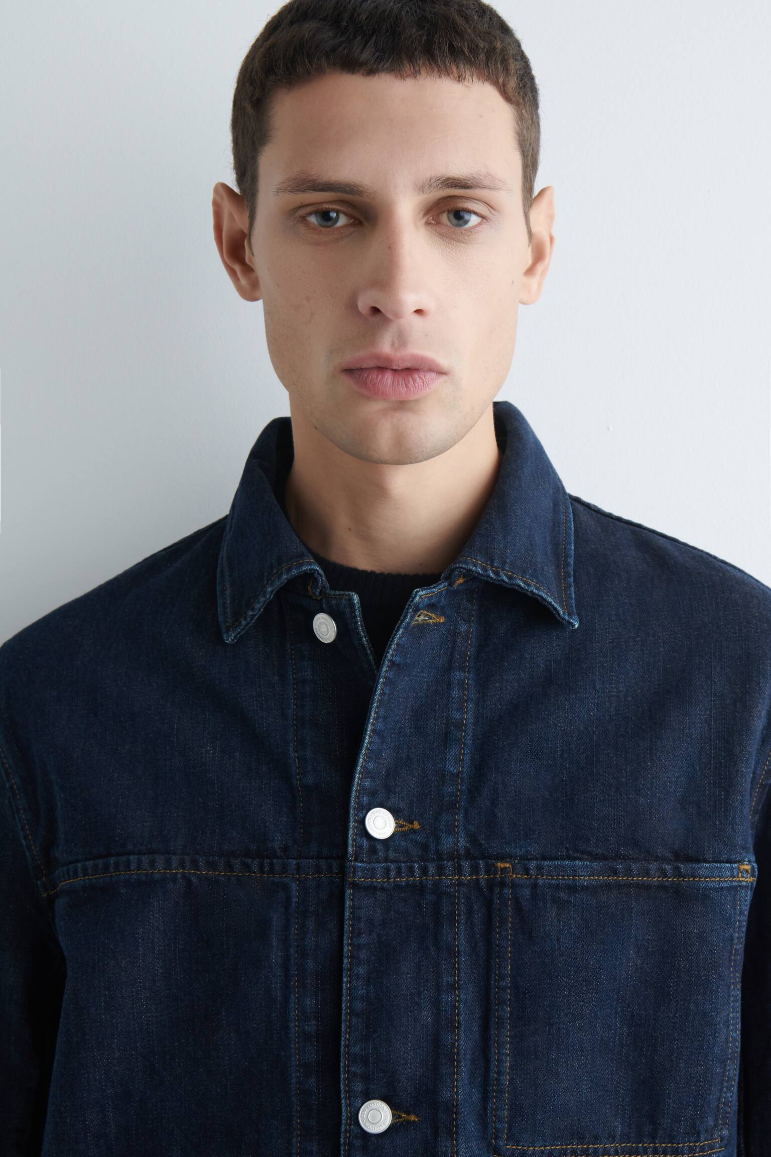 HEMDJACKE AUS DENIM - Dunkelblau - 4