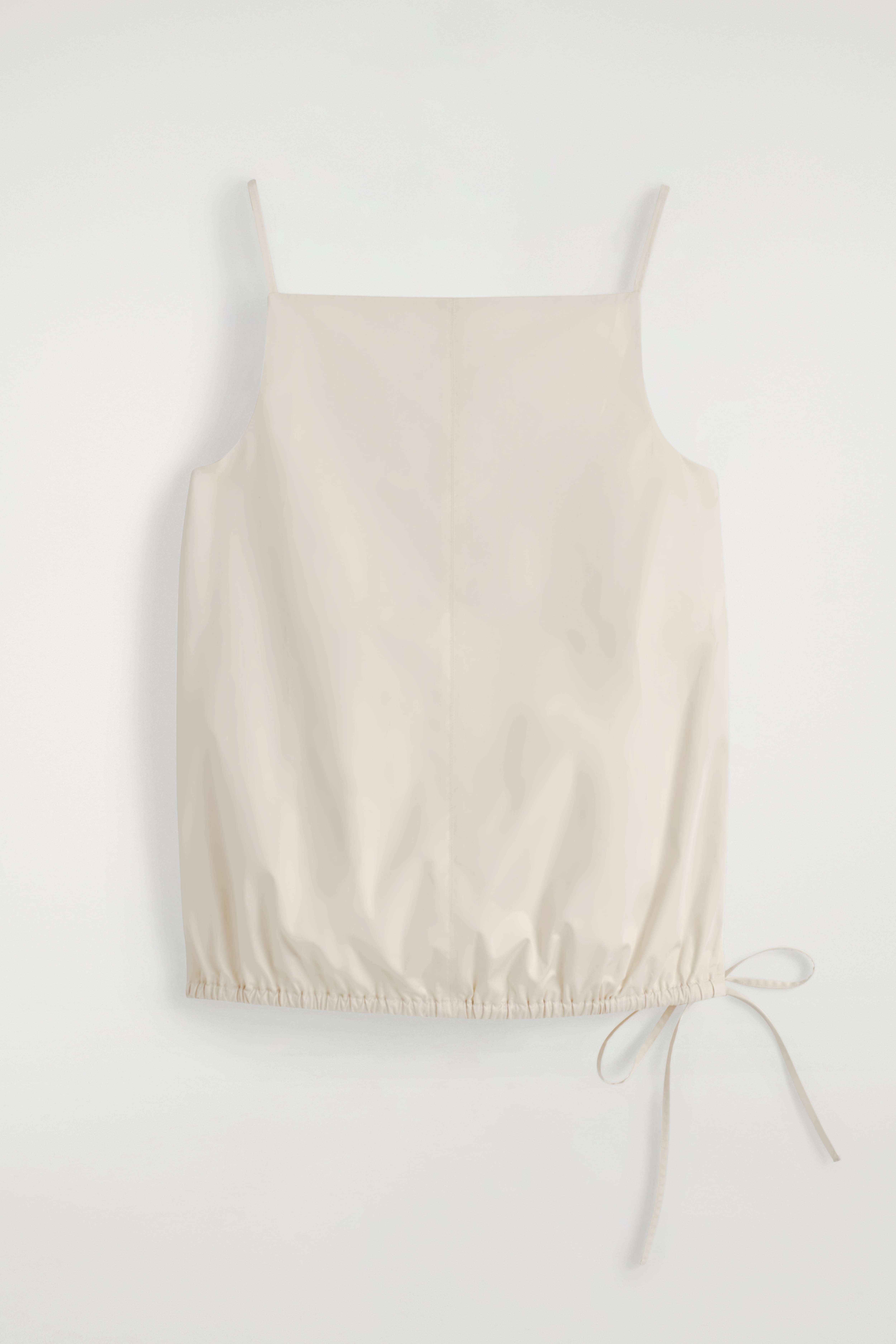 TOP IN COTONE CON LACCI - ÉCRU