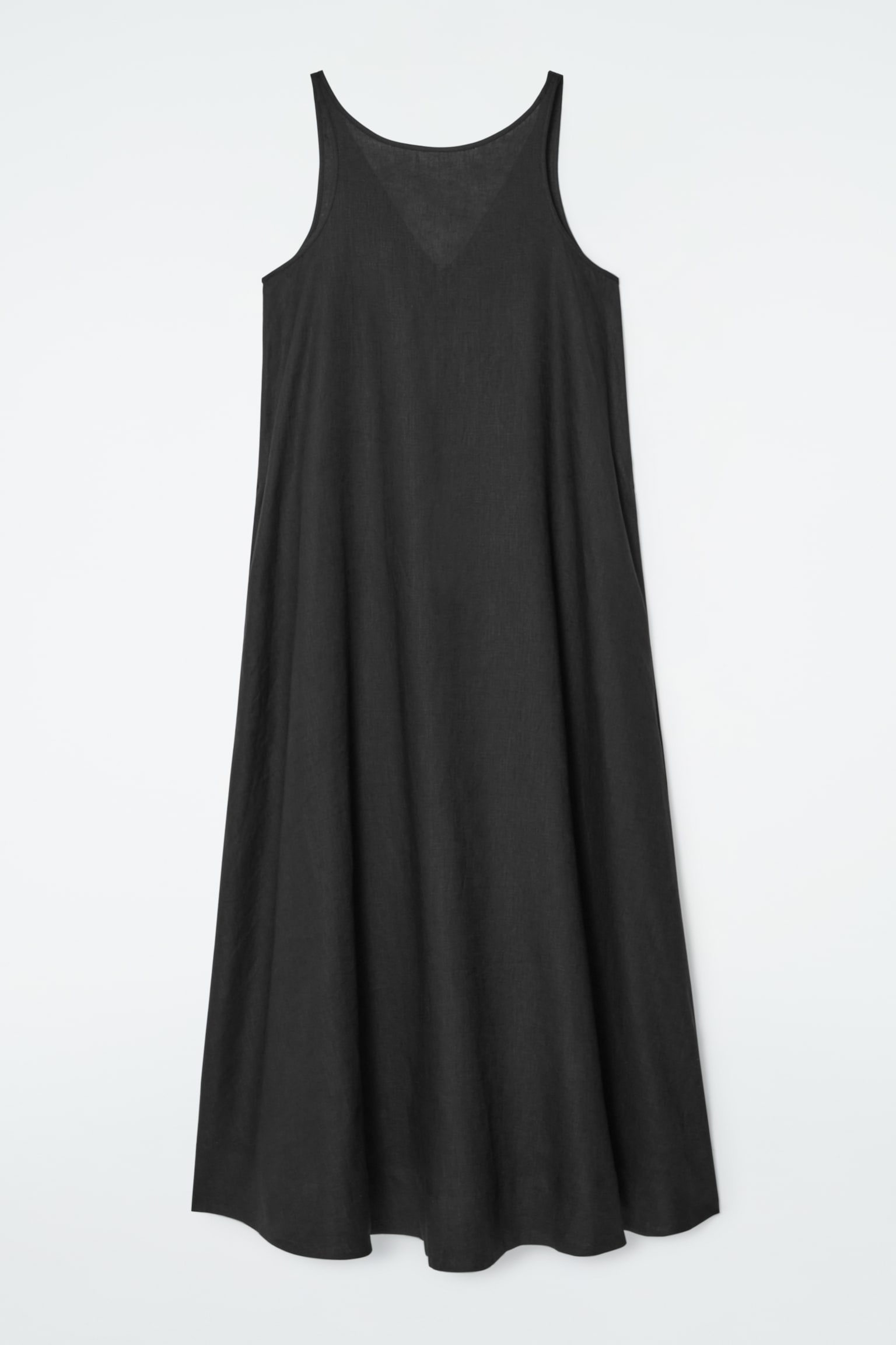 A-LINE LINEN MAXI DRESS - BLACK/WHITE - 2