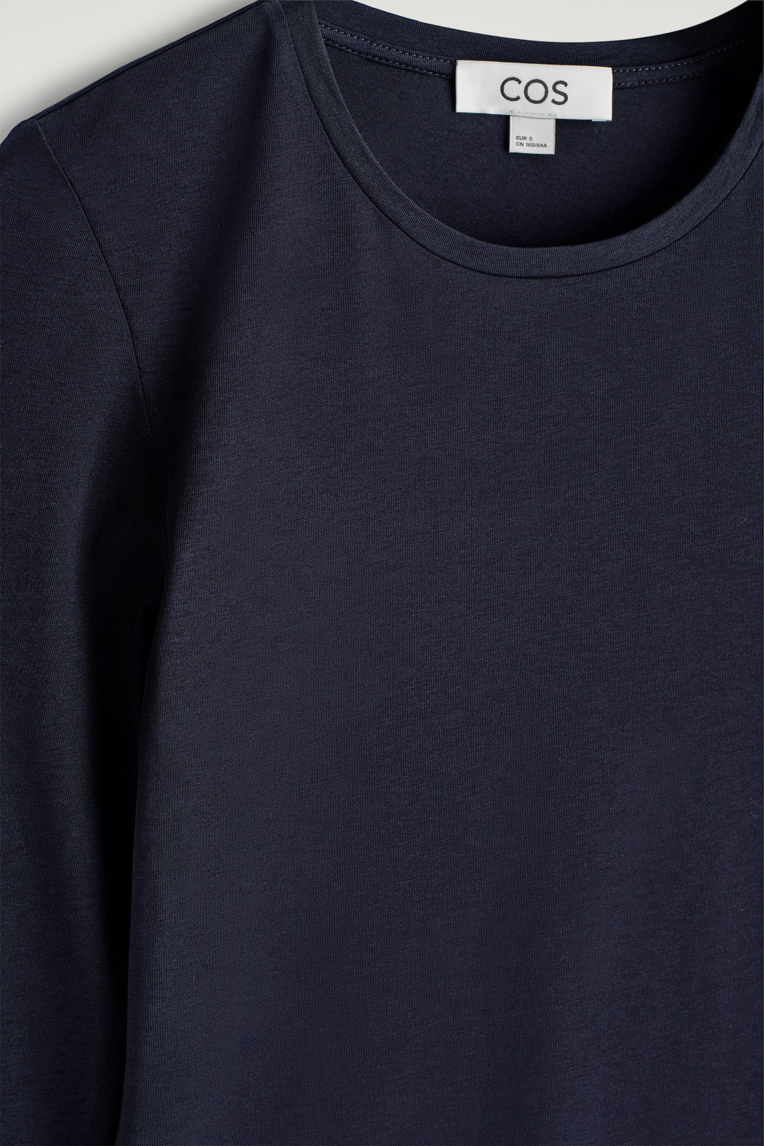 COTTON LONG-SLEEVED TOP - MARINEBLÅ/MELERET BEIGE/HVID/GRØN/SORT - 5