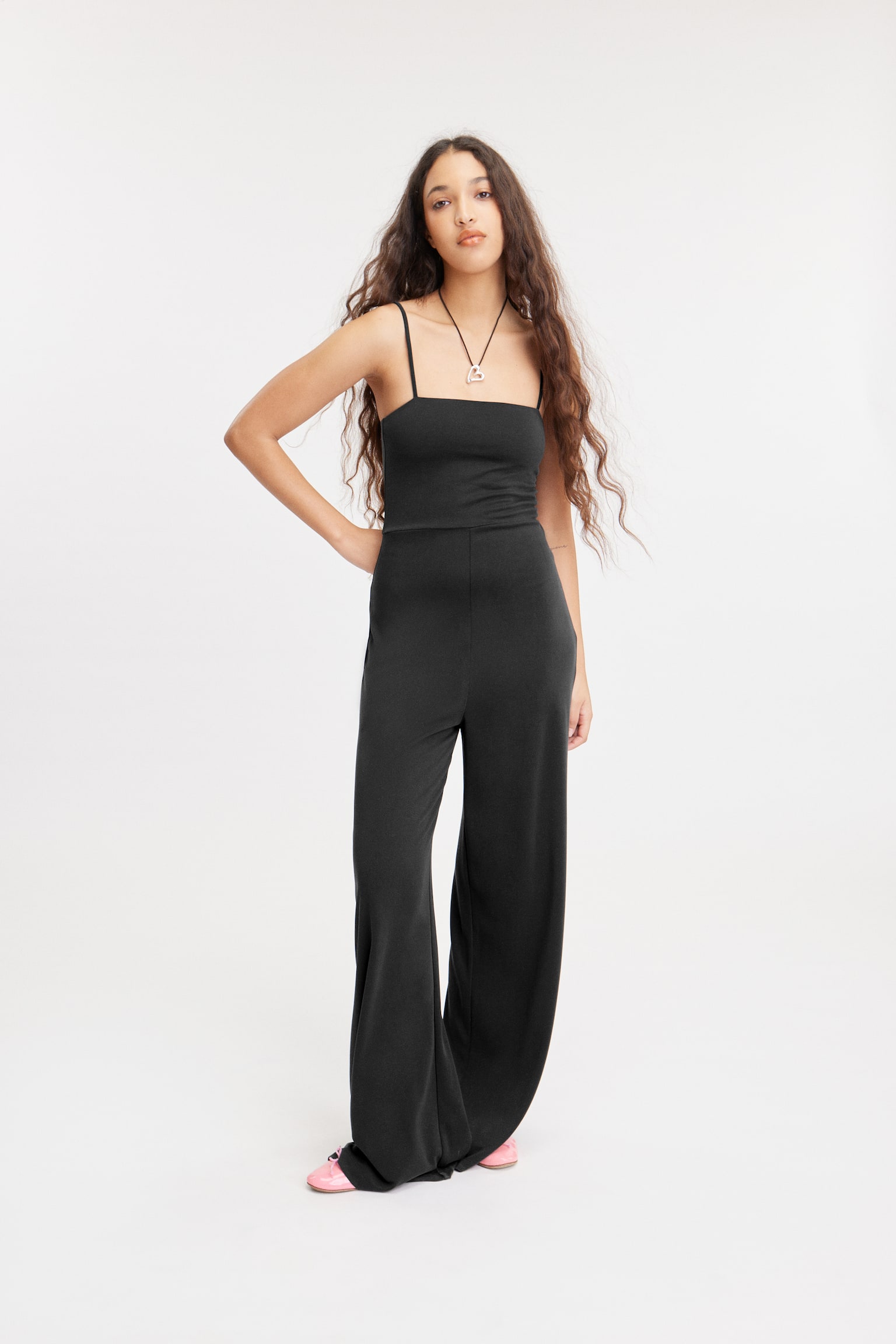 Smooth Sleeveless Jumpsuit - Black/Dark Blue - 3