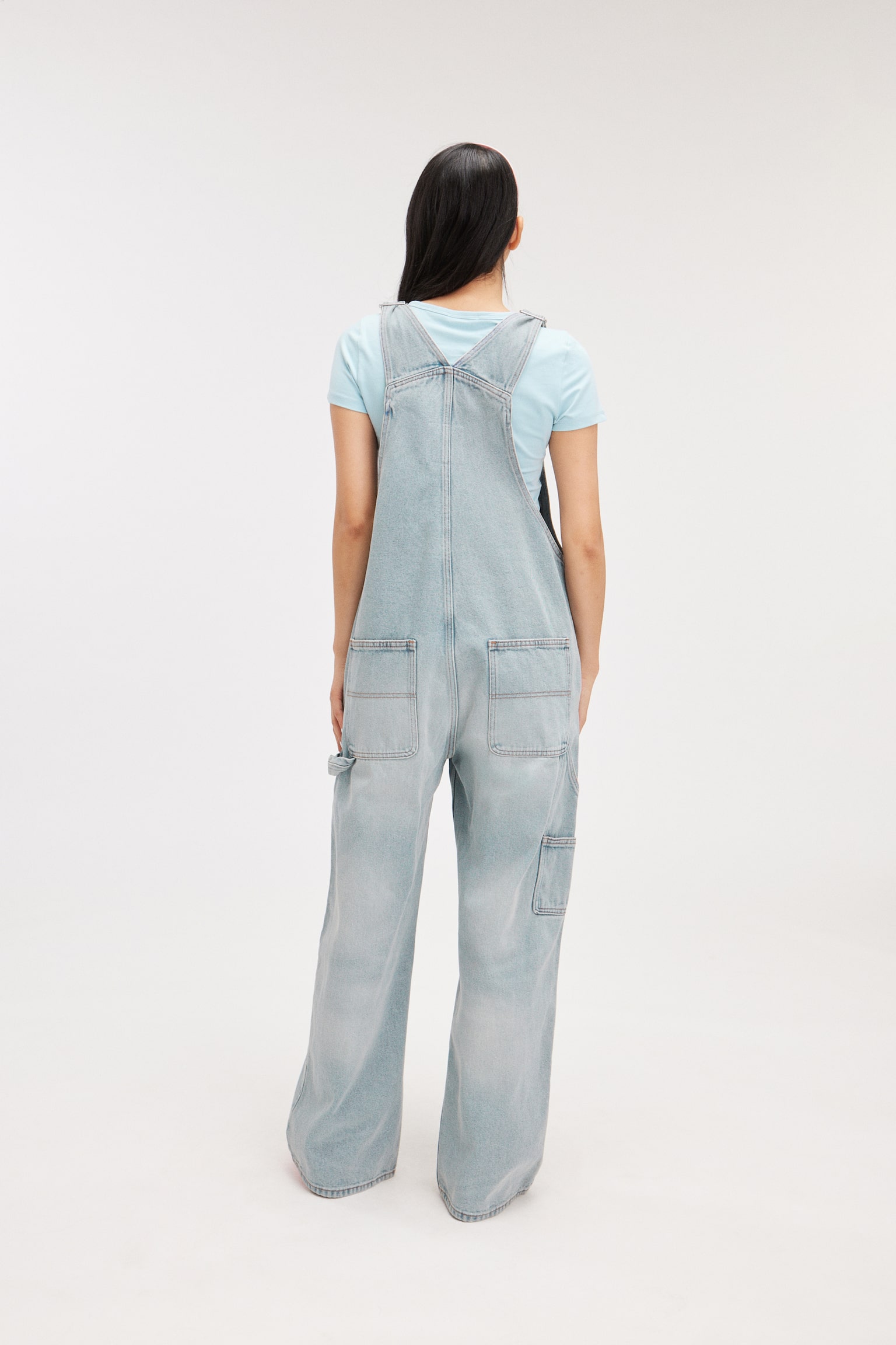 Embroidered Denim Dungarees - Space Blue/Kaylin Blue - 5