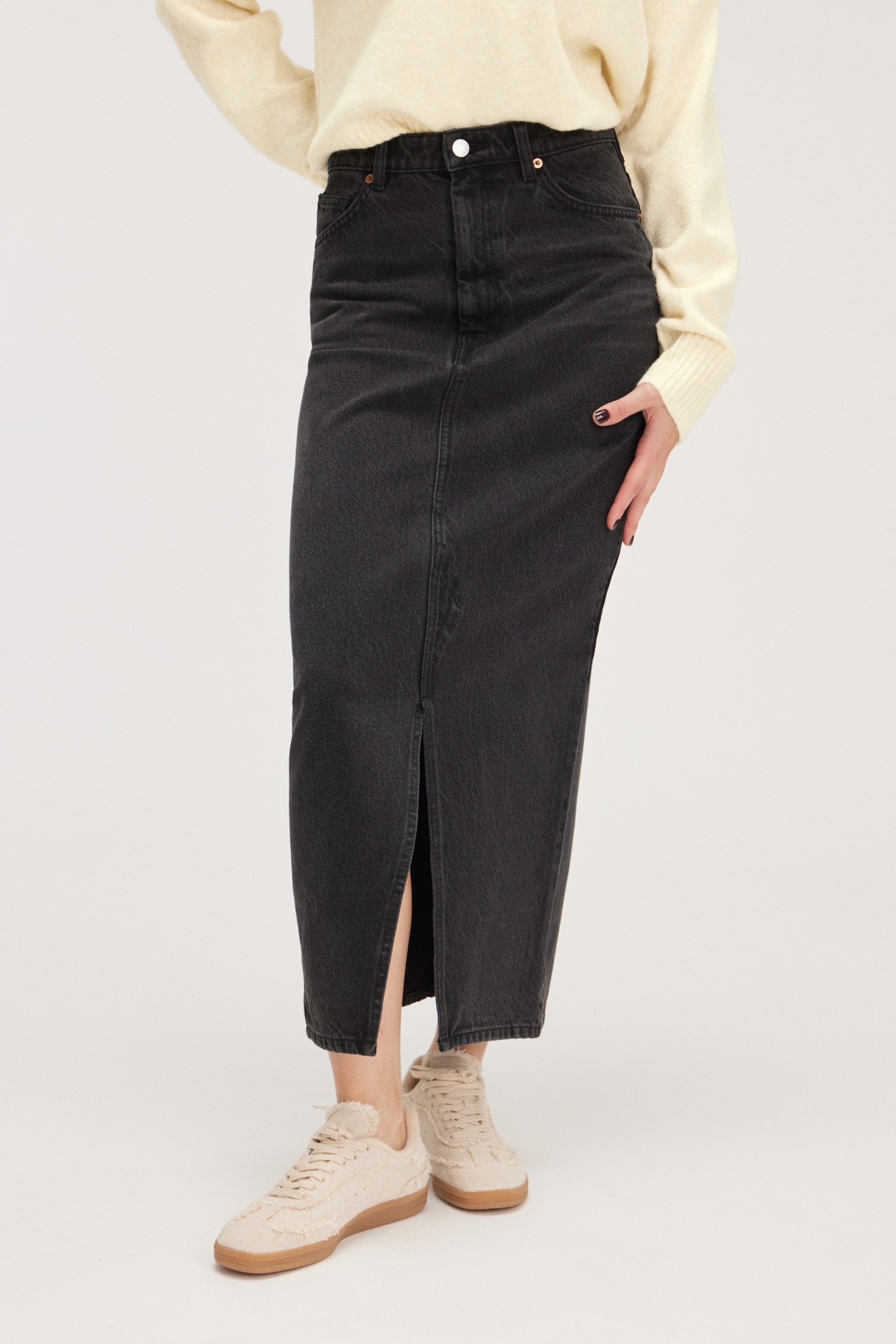 Midi denim skirt - Black/Mid blue/Classic blue/Grey/Blue - 3