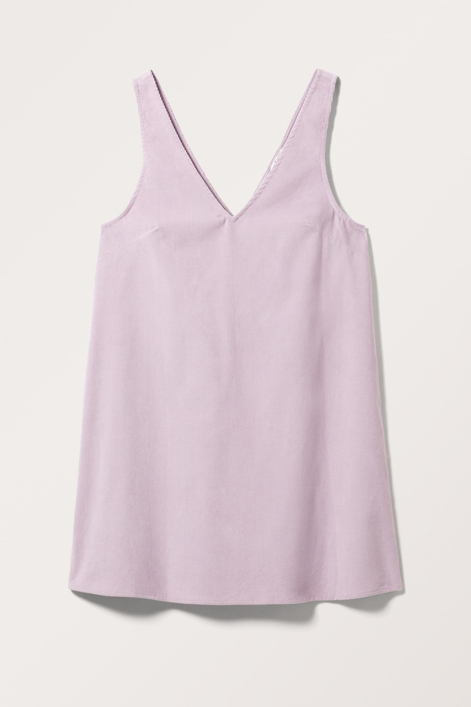 Mini Corduroy Pinafore Dress - Light Dusty Lilac/Black - 2