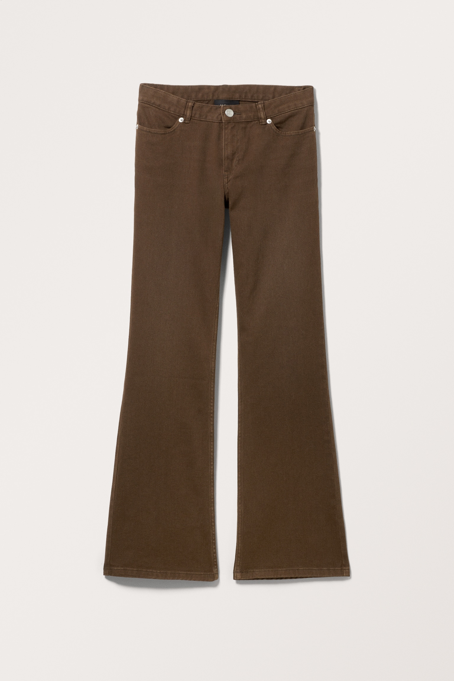 Flared Twill Trousers - Dark Brown Heart/Black Heart/Light Pink/Light Turquoise - 1