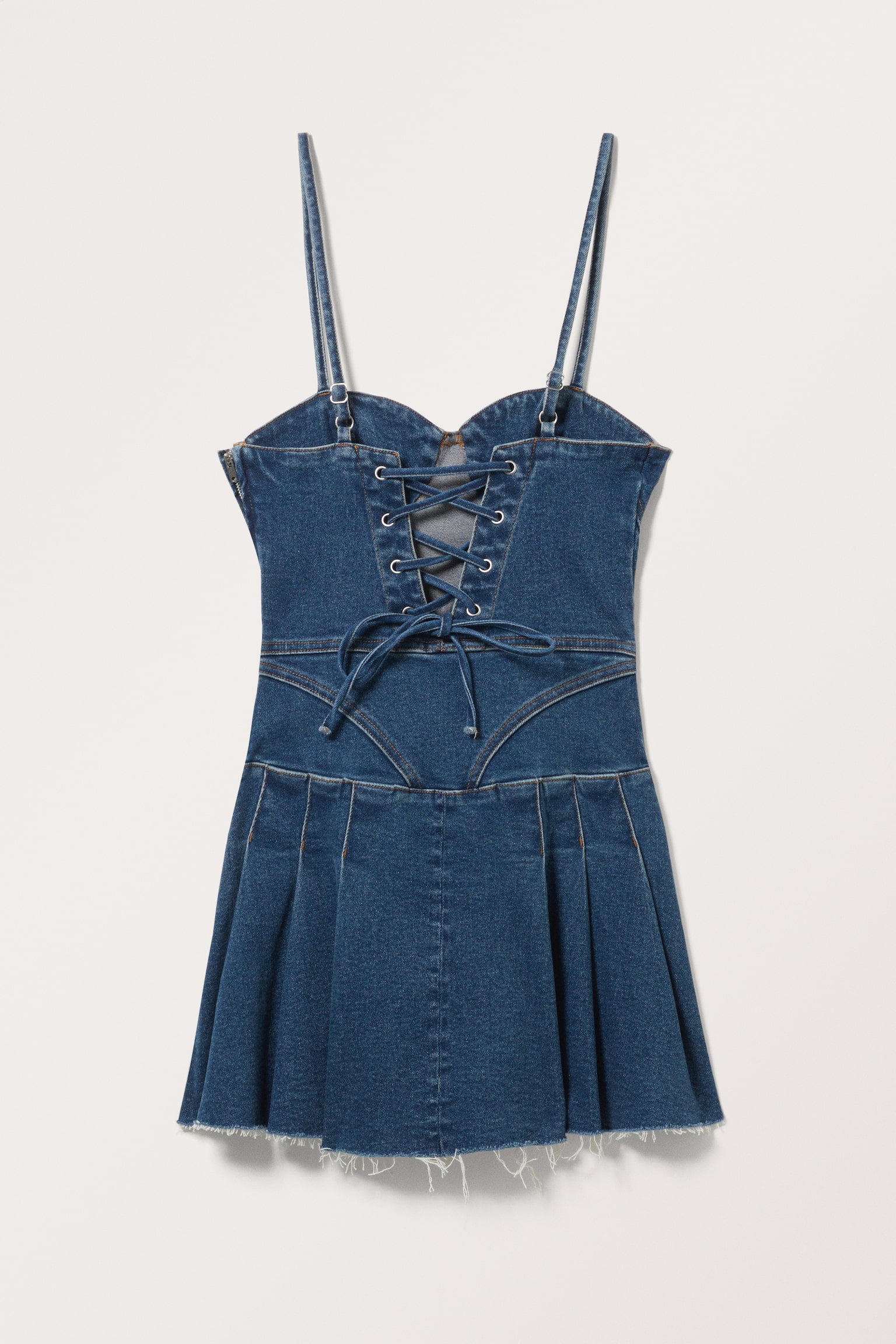 Denim Corset Mini Dress - Kaylin Blue - 6