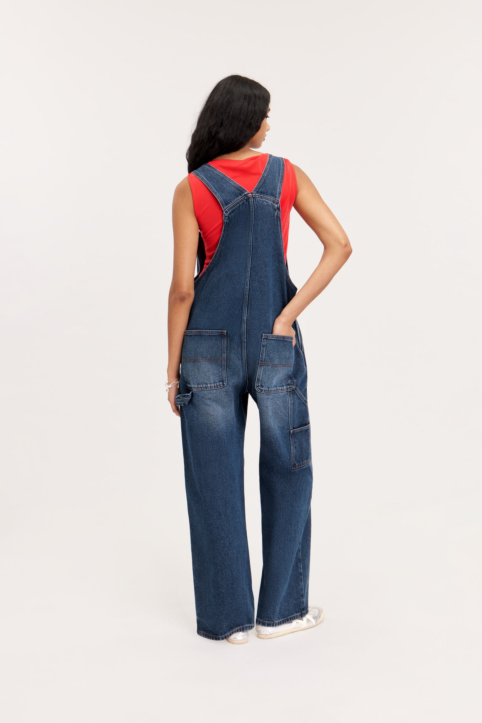 Embroidered Denim Dungarees - Kaylin Blue/Space Blue - 3