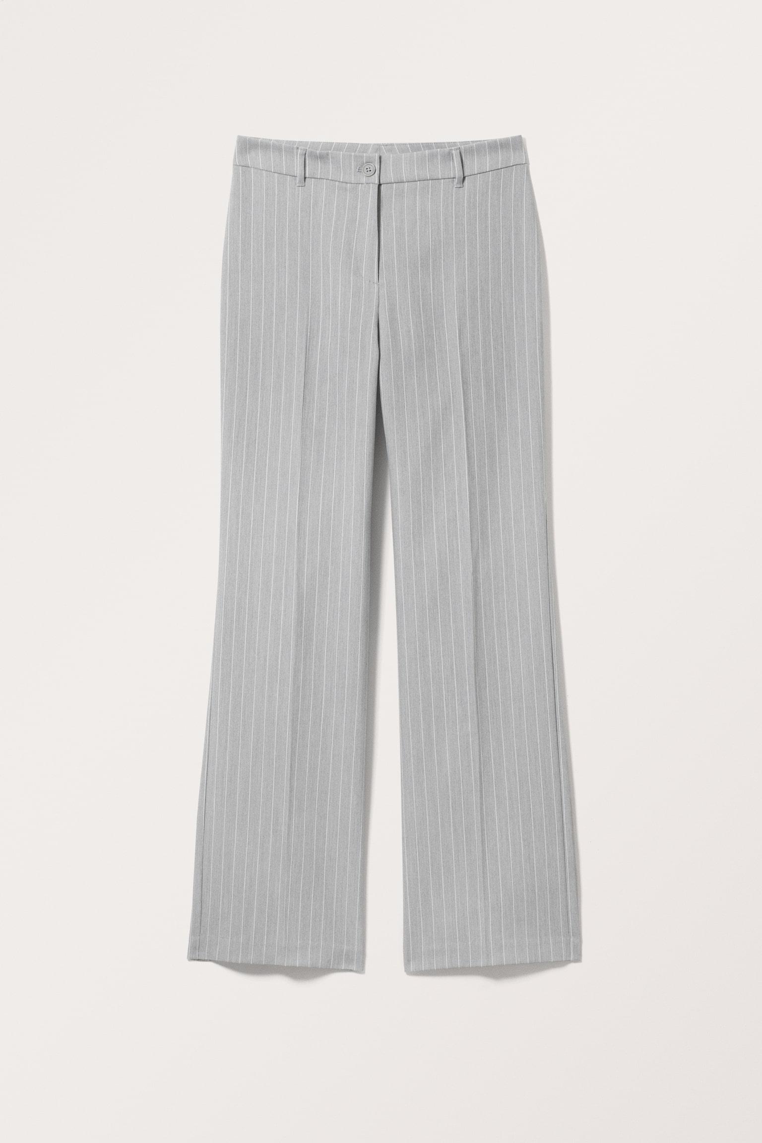 Tailored press crease trousers - Light Grey Pinstripe/Black - 2