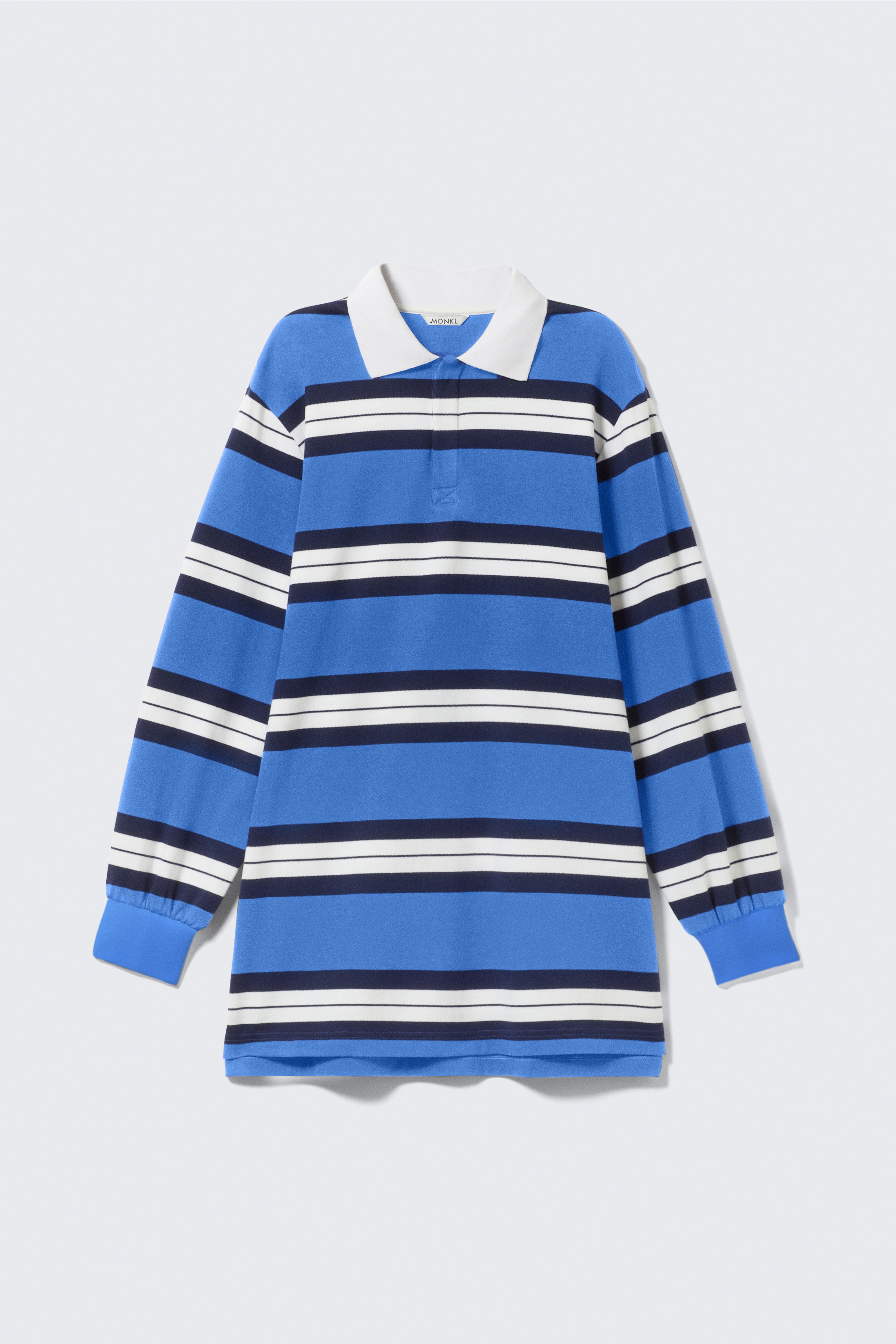 Long-Sleeved Rugby Mini Dress - Striped Blue/Red & Pink Stripes