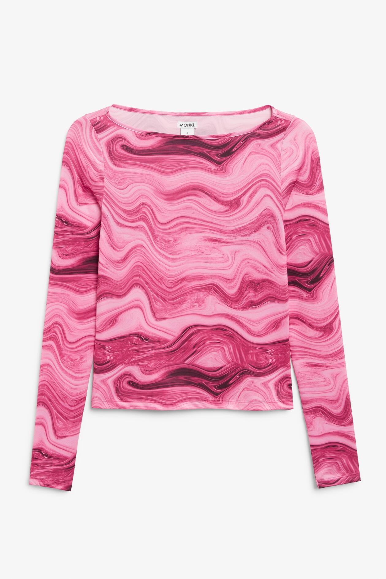 long-sleeve-boat-neck-top-pink-wavy-stones-ladies-h-m-gb