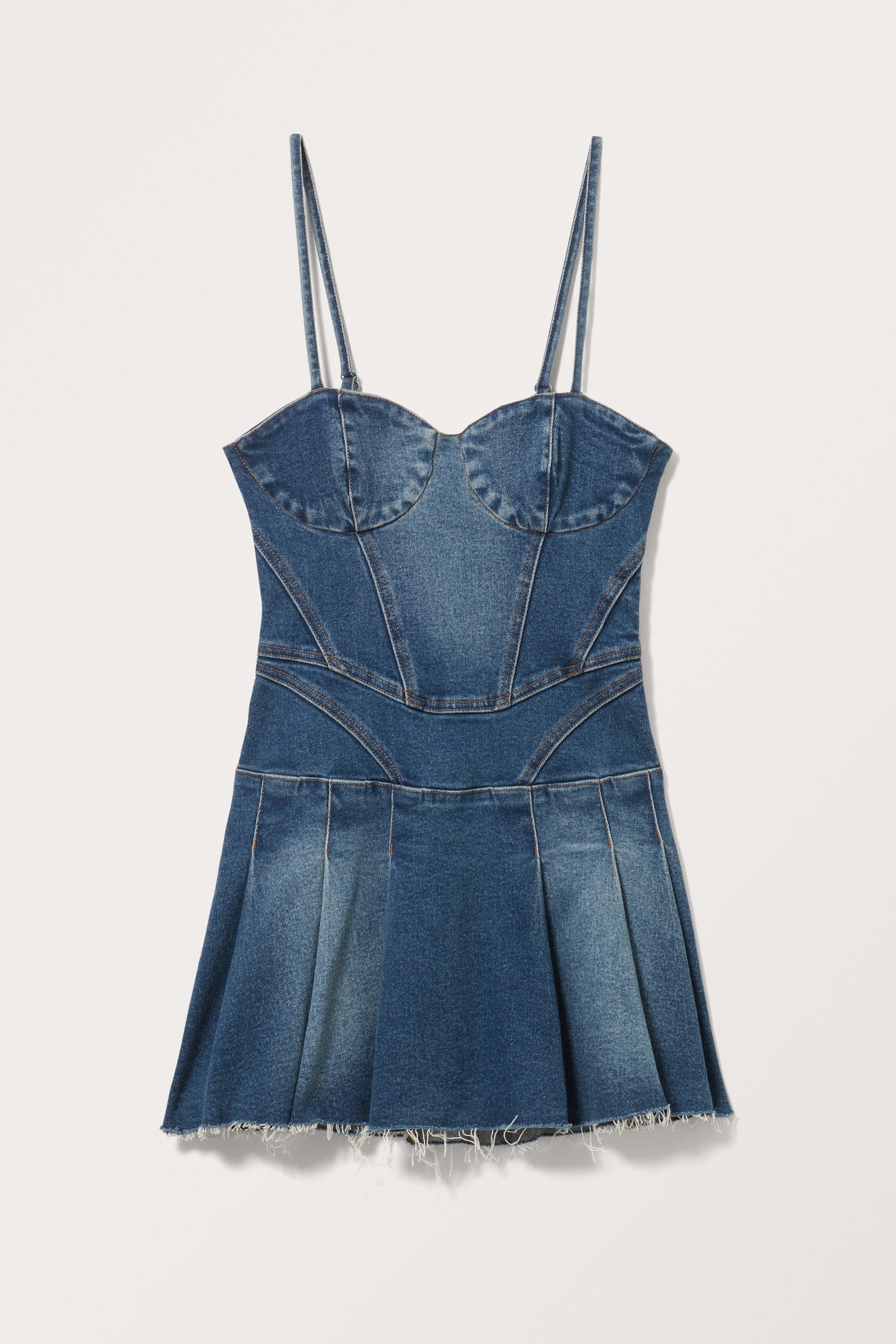 Denim Corset Mini Dress - Kaylin Blue - 2