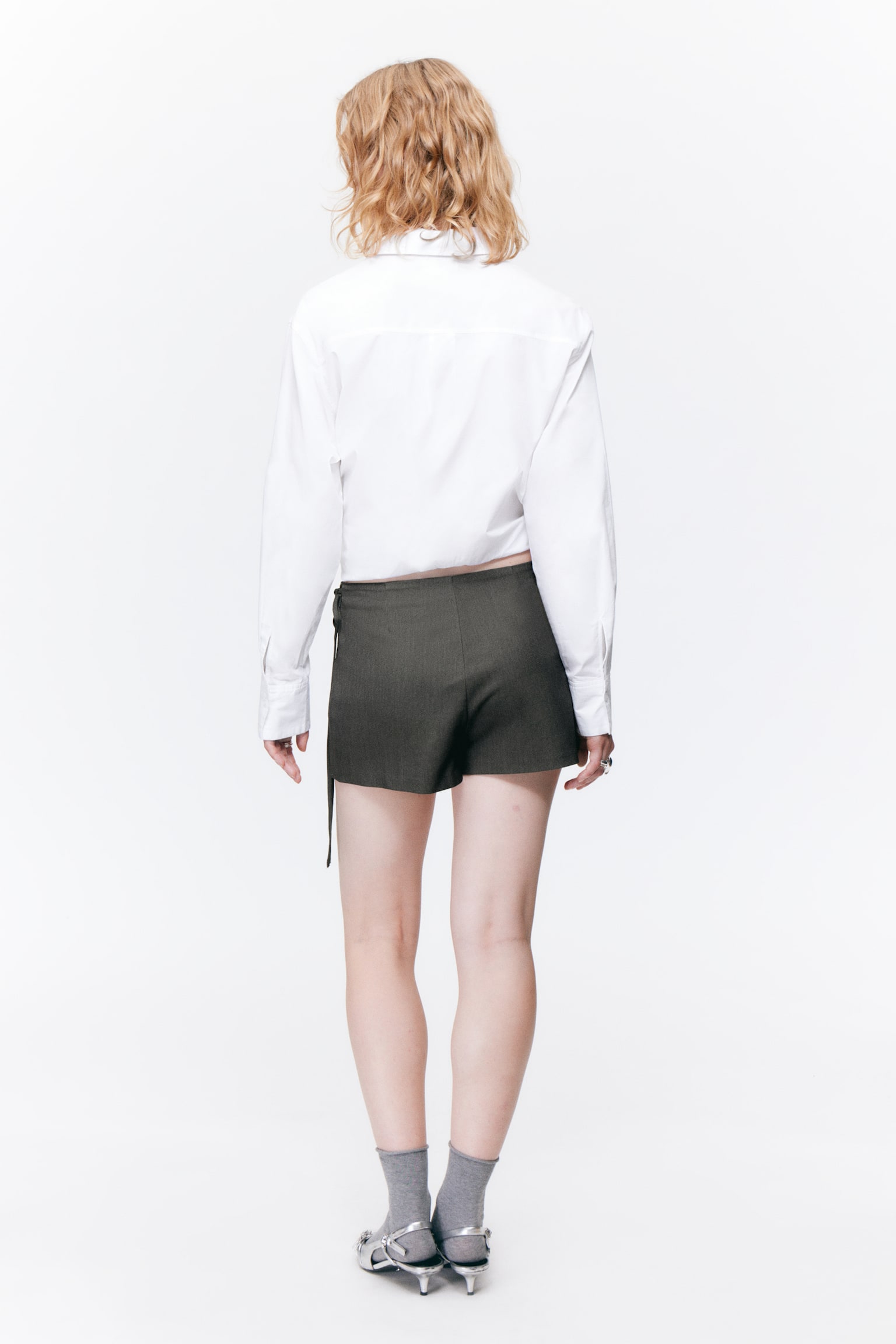 Mini Wrap Skort - Dark Grey/Black - 6