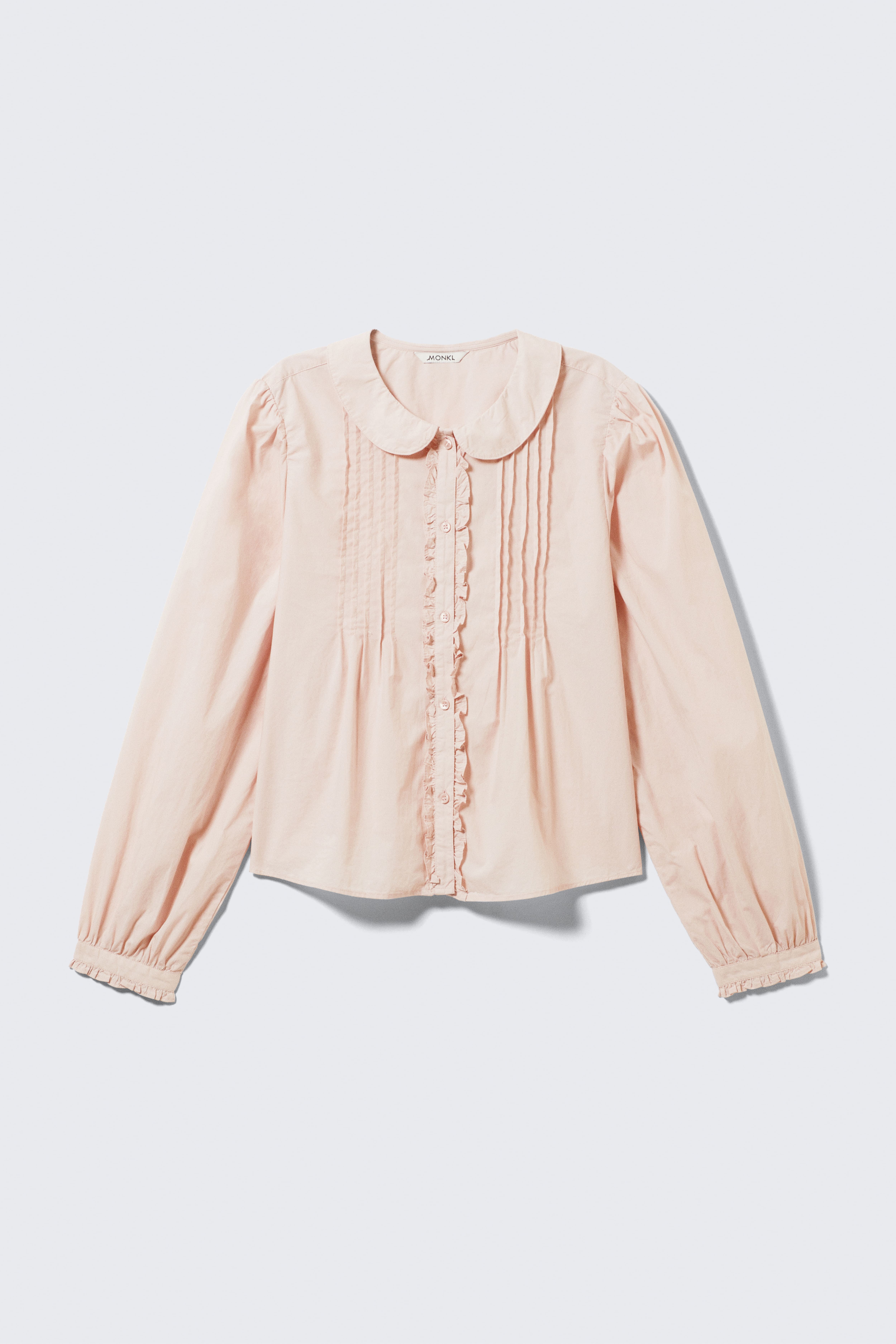 Boxy Pintuck Poplin Shirt - Light Dusty Pink