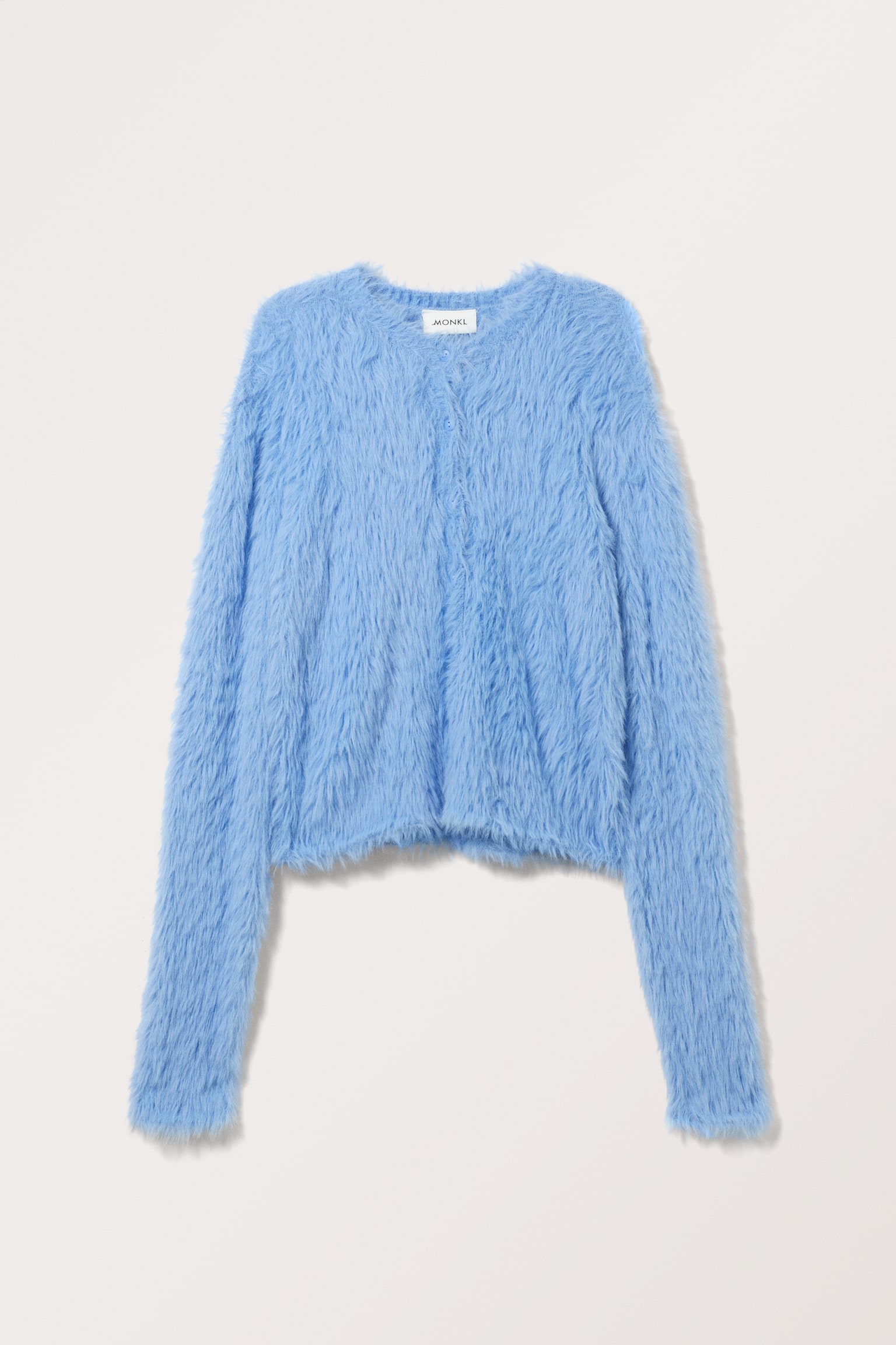 Furry Knitted Cardigan - Light Blue/Light Dusty Grey/Anthracite/Dark Khaki Green/Light Dusty Pink - 2