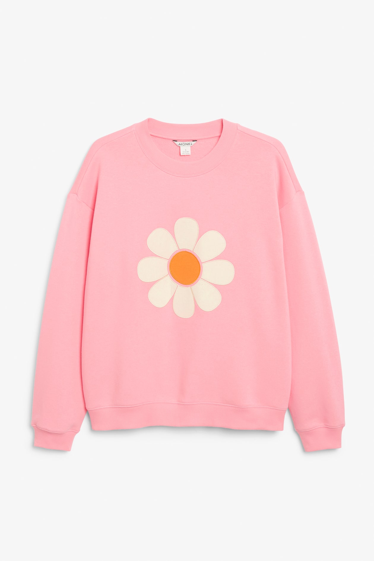 crewneck-sweater-pink-with-flower-ladies-h-m-gb