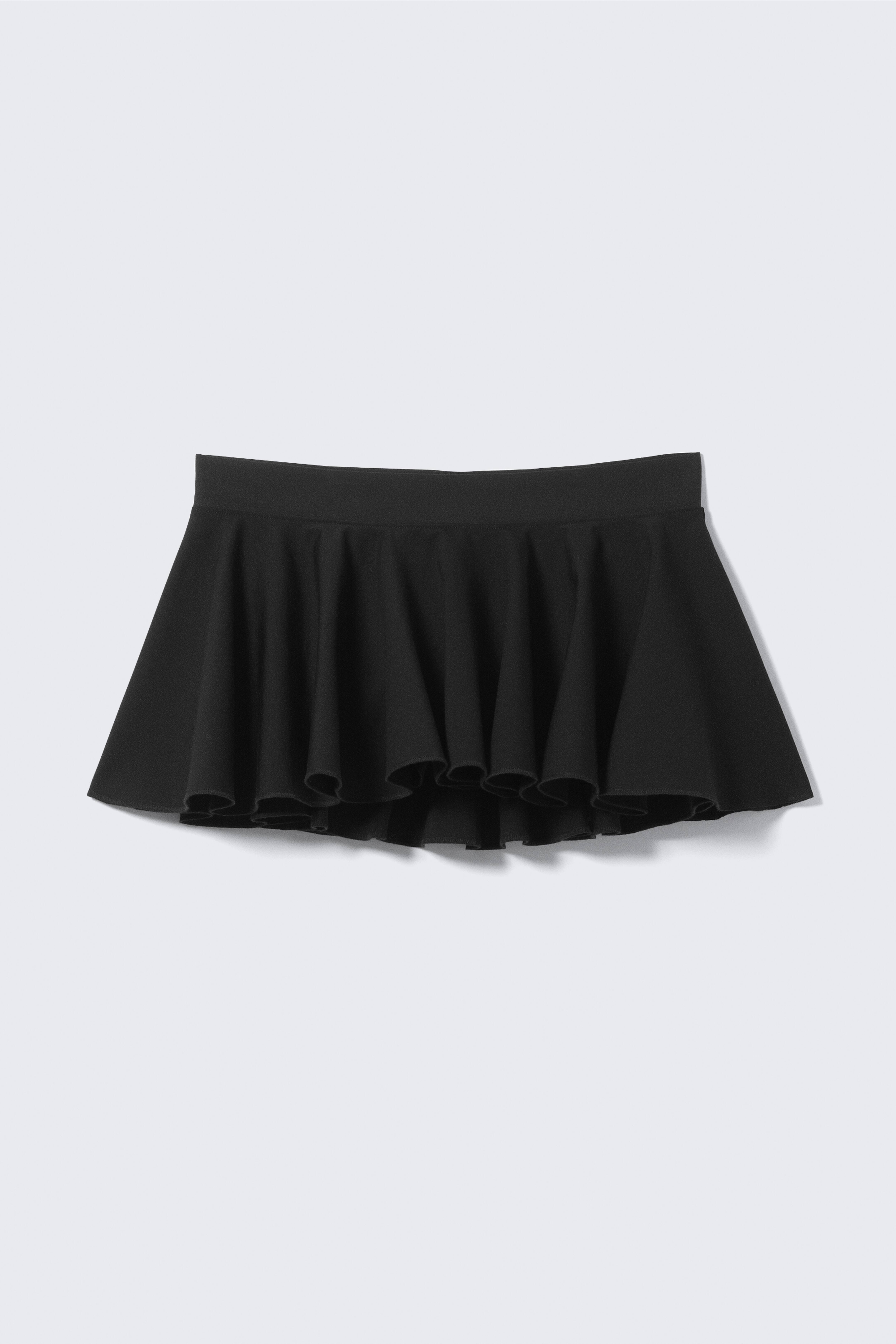 Low Rise Flared Mini Skort - Black/Yellow - Black Waistband