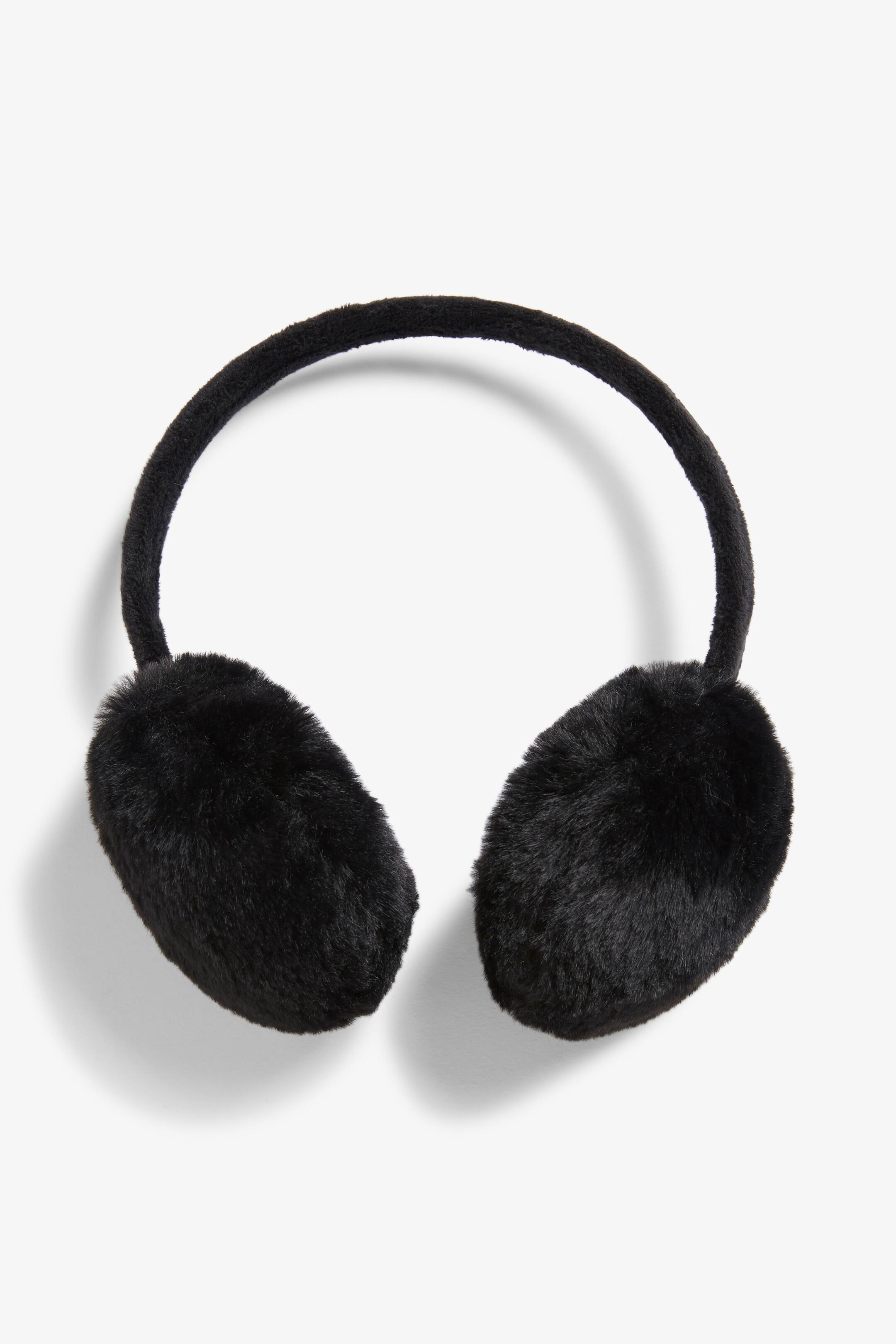 Faux fur ear muffs Black Ladies H&M GB