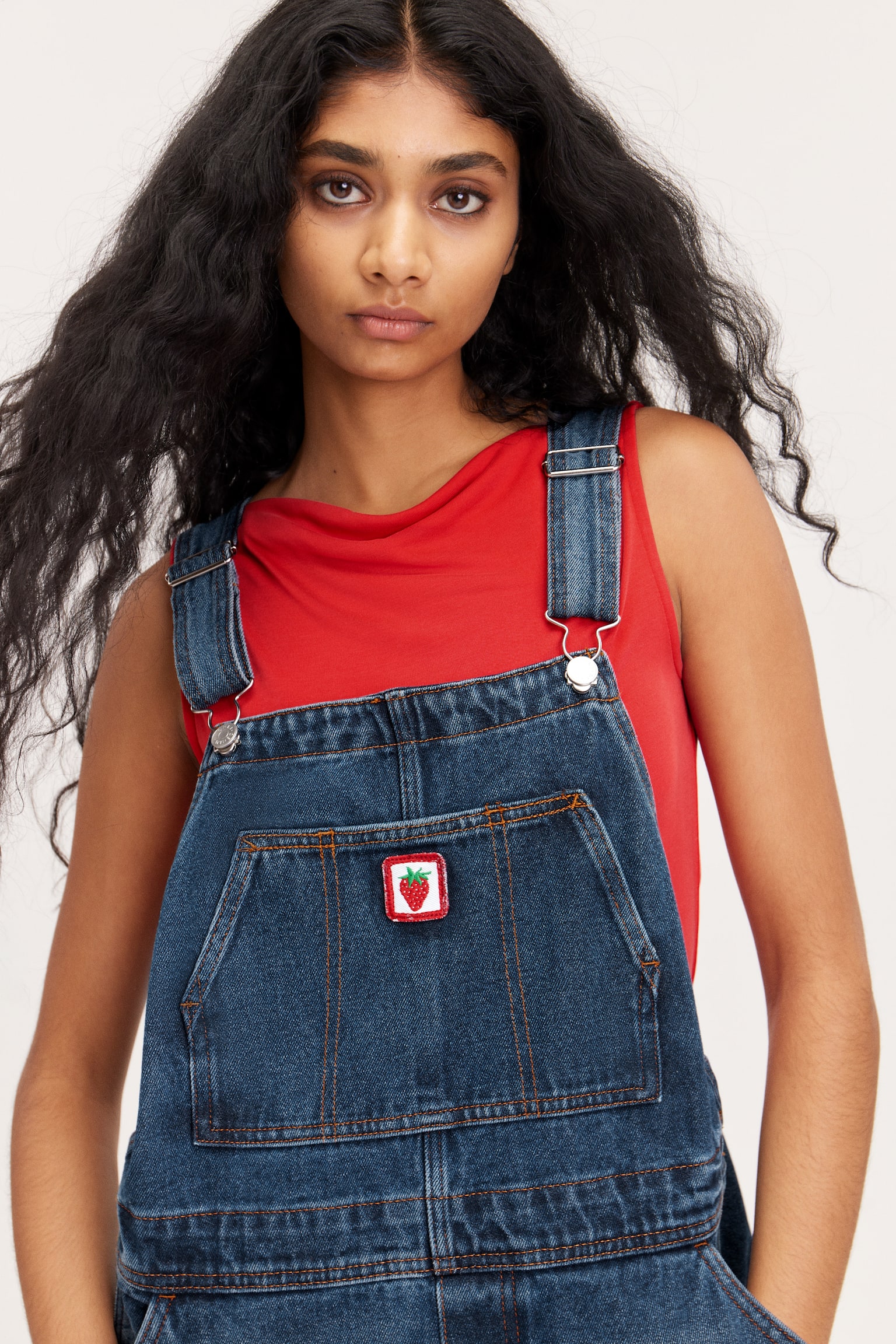 Embroidered Denim Dungarees - Kaylin Blue/Space Blue - 6