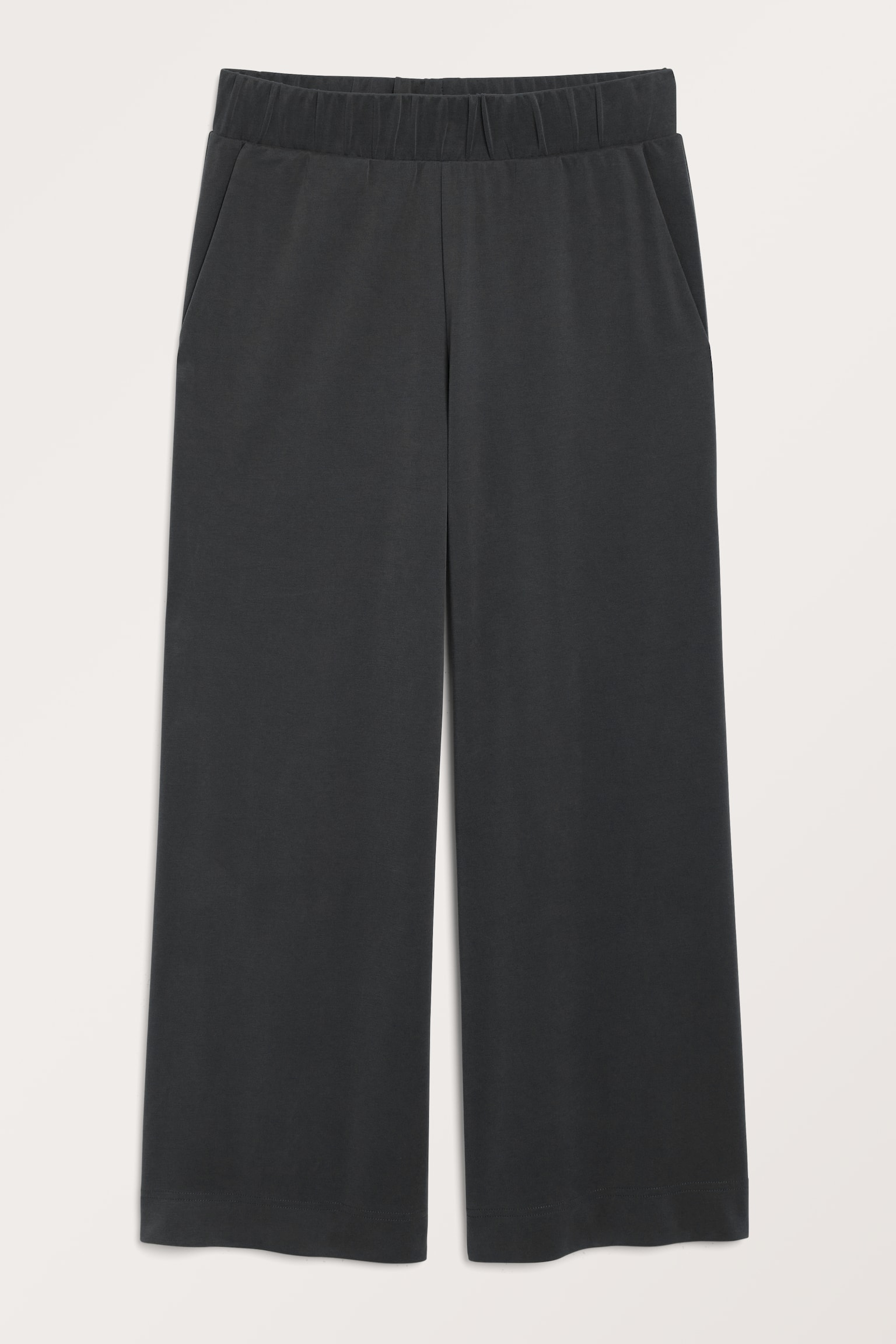 Wide leg super-soft trousers - Black/Black/Beige - 1