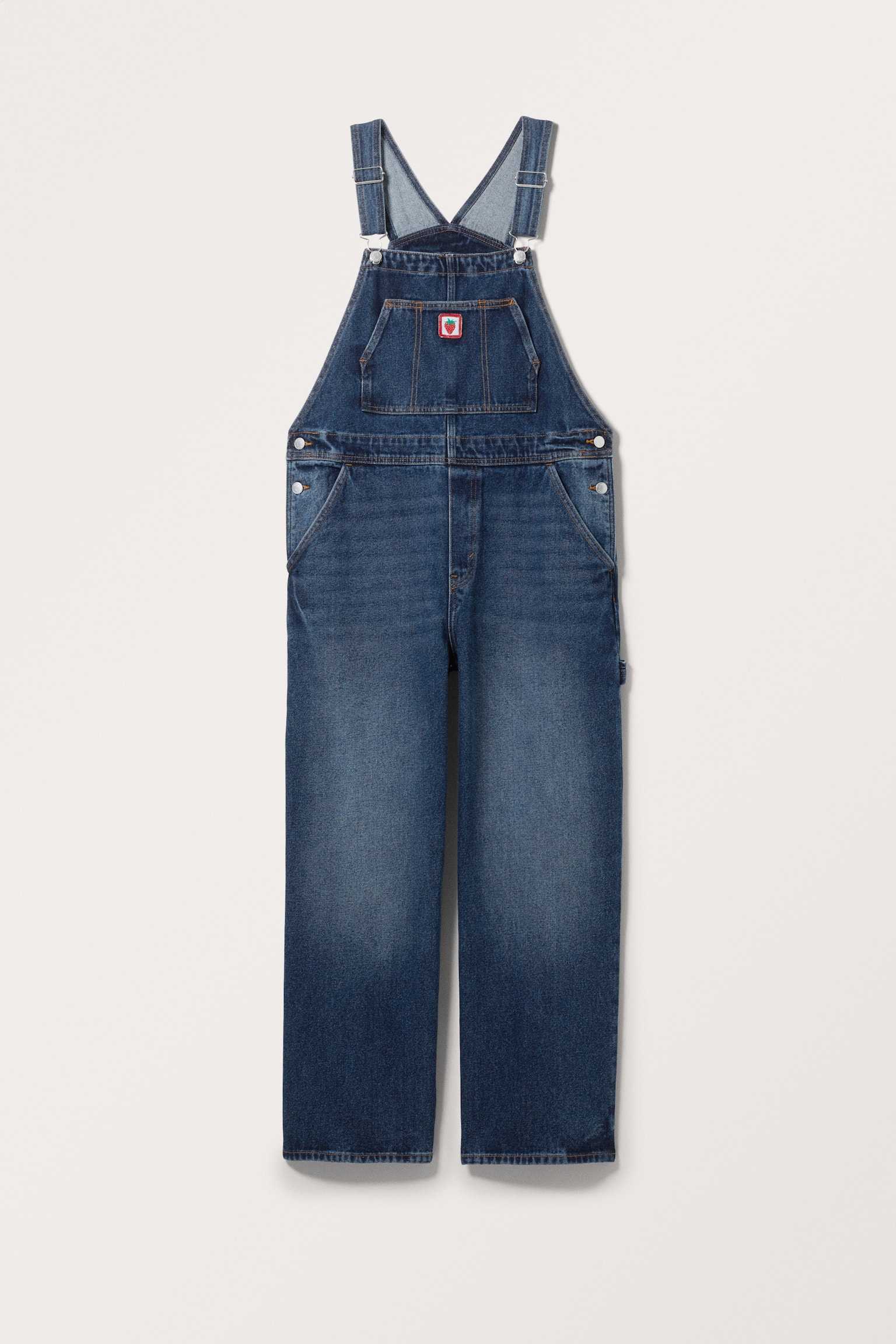 Embroidered Denim Dungarees - Kaylin Blue/Space Blue - 2