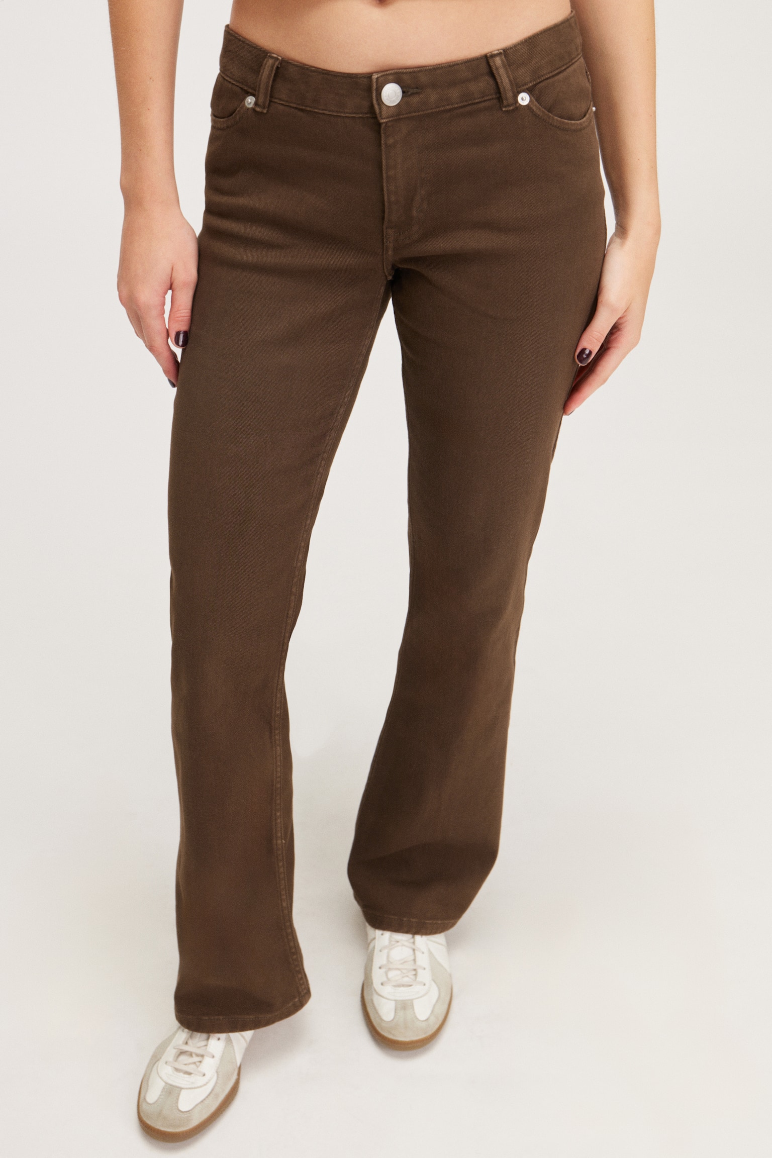 Flared Twill Trousers - Dark Brown Heart/Black Heart/Light Pink/Light Turquoise - 6