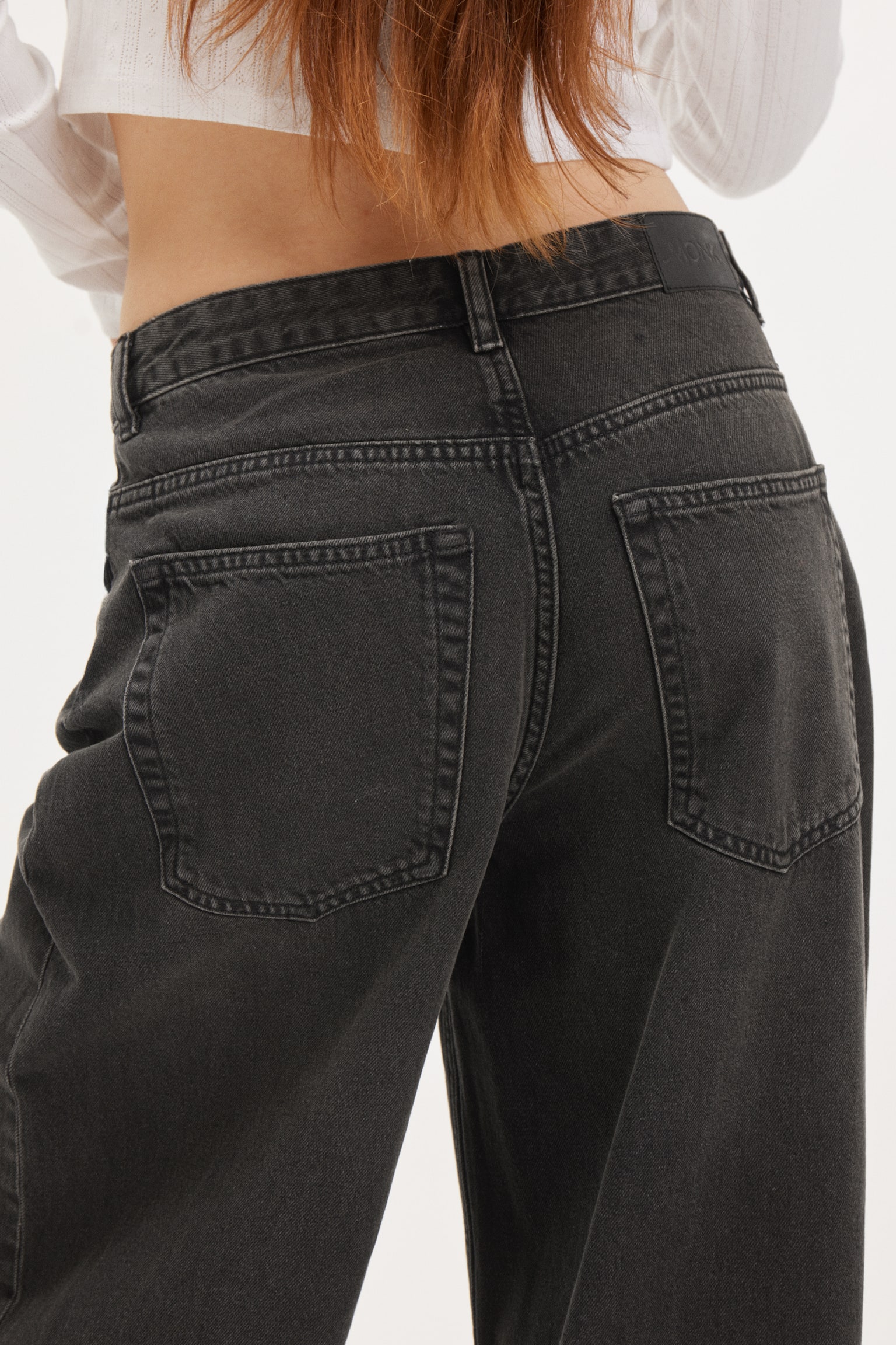 Giga låga lediga jeans - Washed Black/Concrete grå/Blå - 4