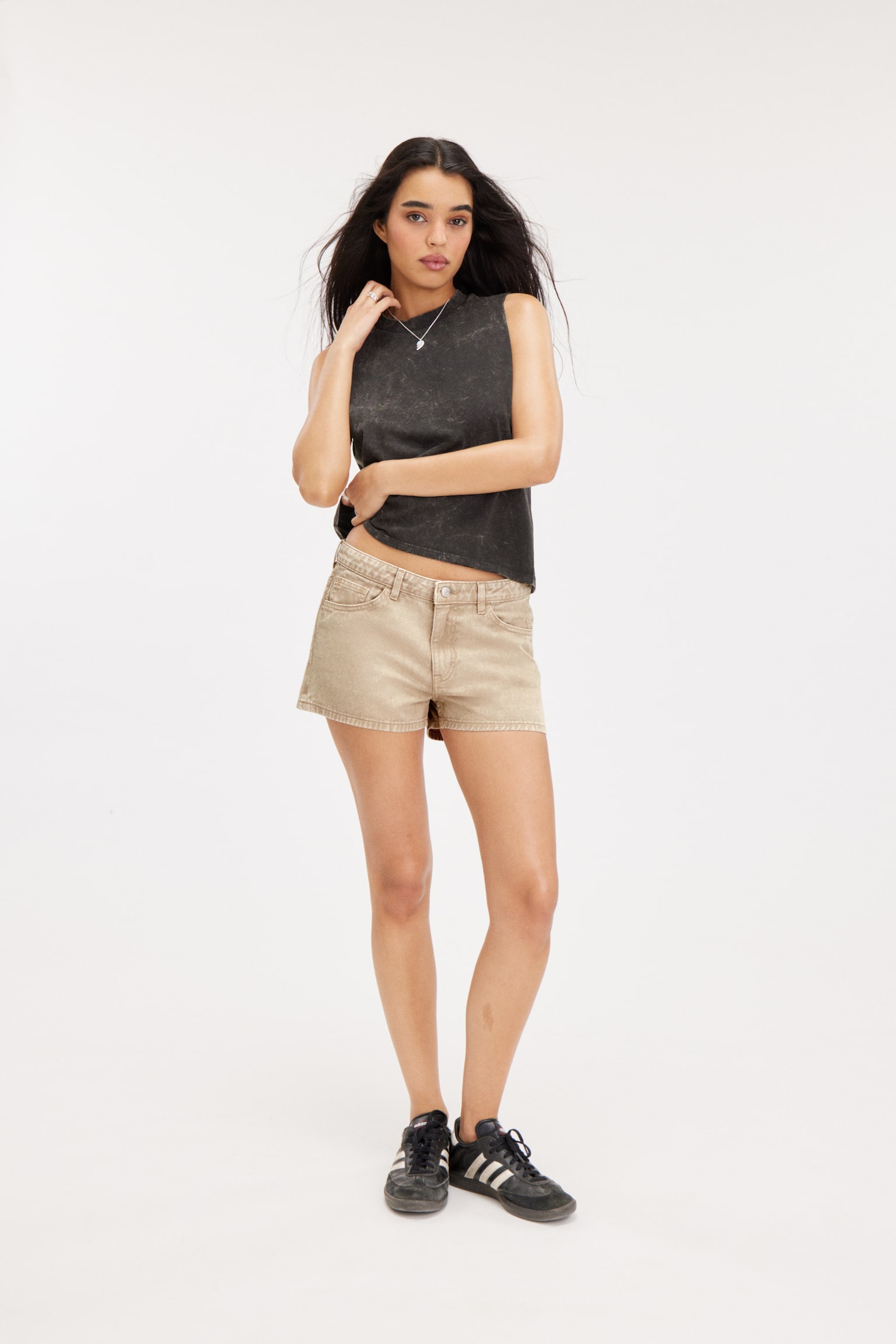 Korta twillshorts - Tvättad beige/Vit/Washed Pink/Washed Black - 3