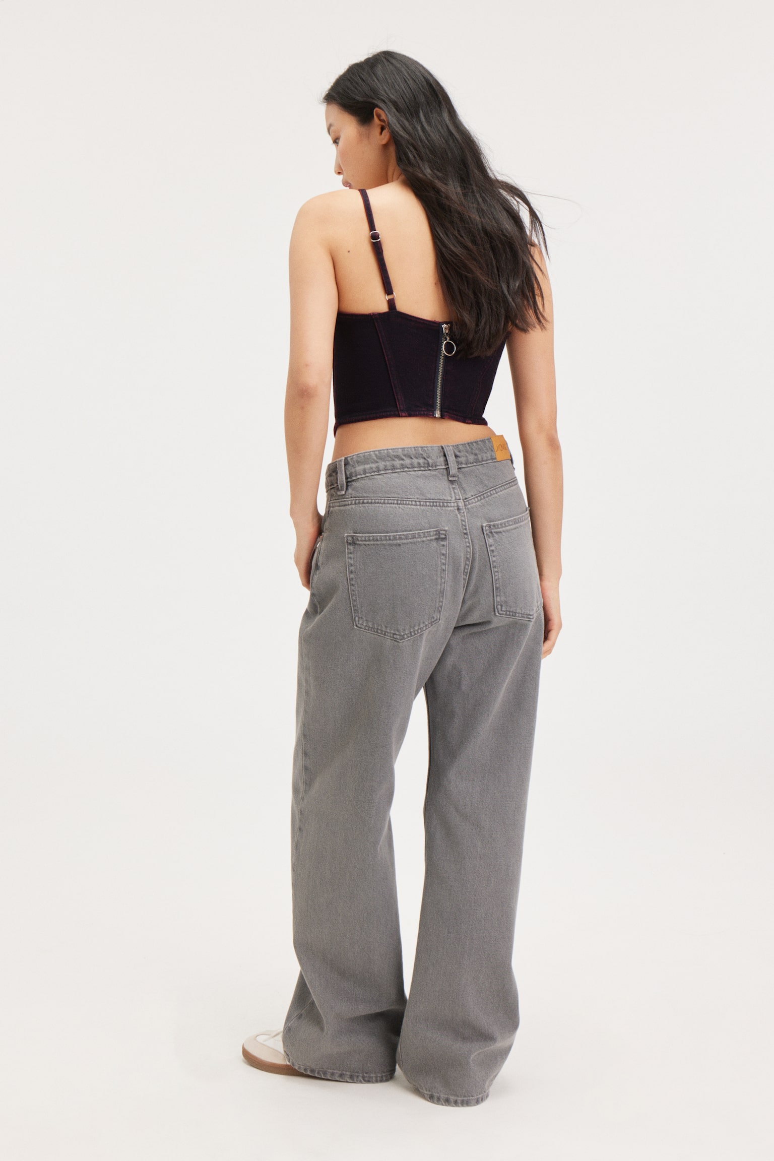 Cropped Denim Bralette-top - Tyrian Purple - 5