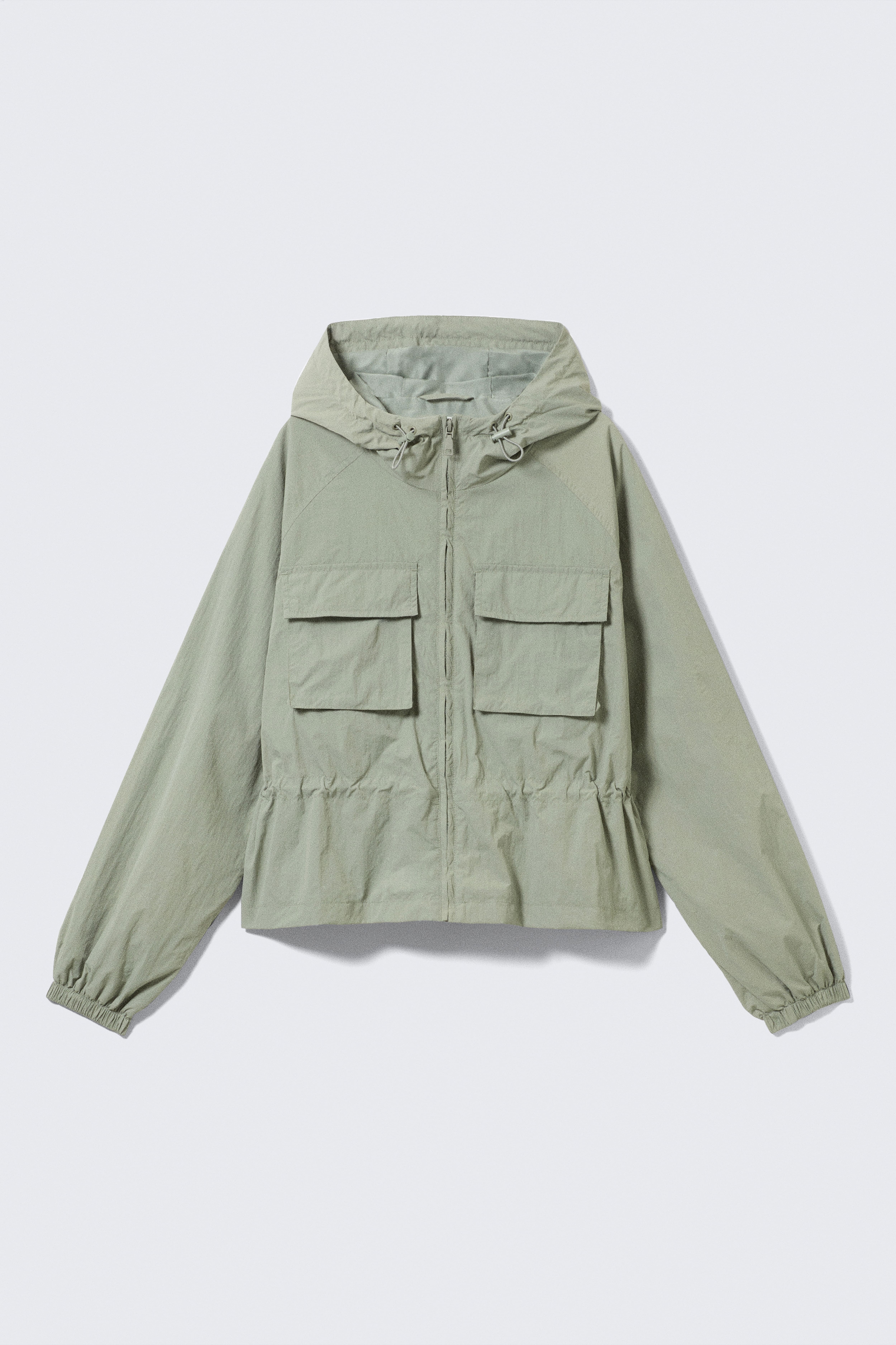 Windbreaker Nylon Jacket - Dusty Khaki Green/Dark Grey