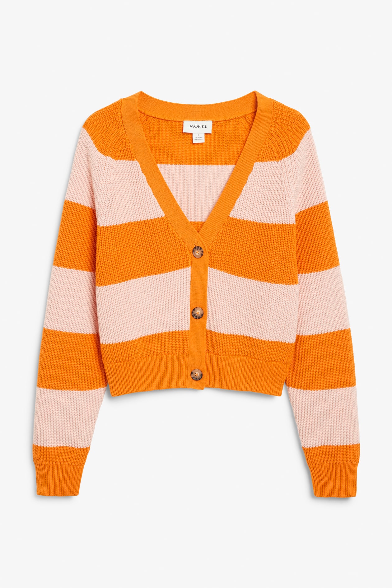 chunky-cropped-cardigan-pink-and-orange-ladies-h-m-gb