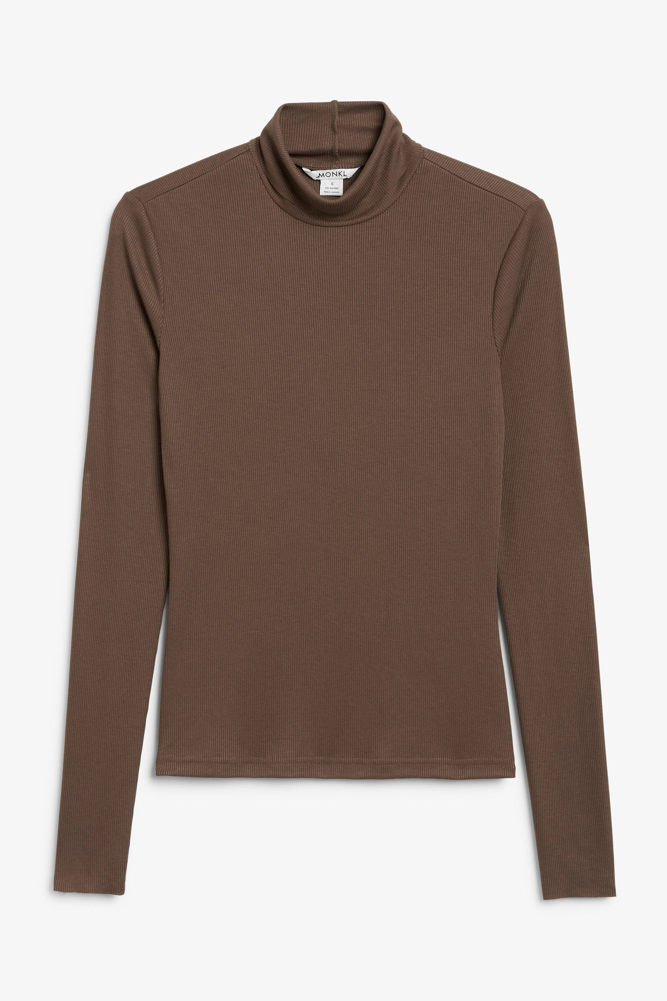 Gebreide Trui Roestbruine Coltrui Dames Repeat SWEATER Trui Camel