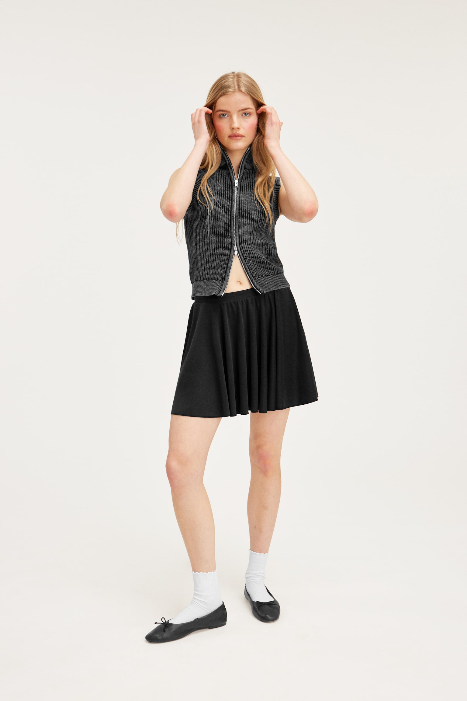 Short Pique Skirt - Black/Dusty Mole/Dusty Khaki/Red - 5