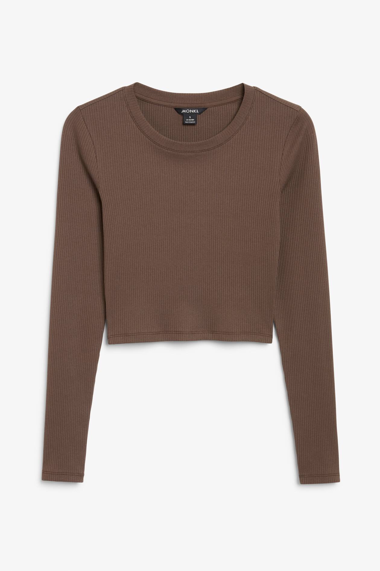 ribbed-long-sleeve-top-brown-taupe-ladies-h-m-gb