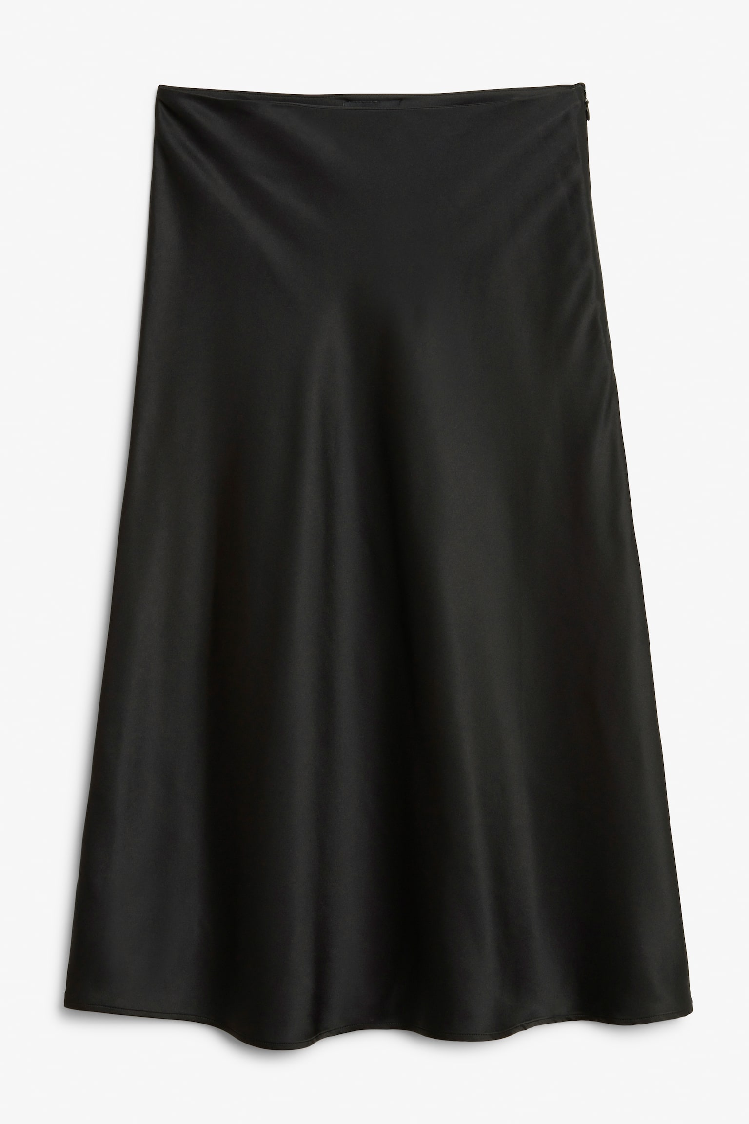 Satin midi skirt - Black/Cream - 2