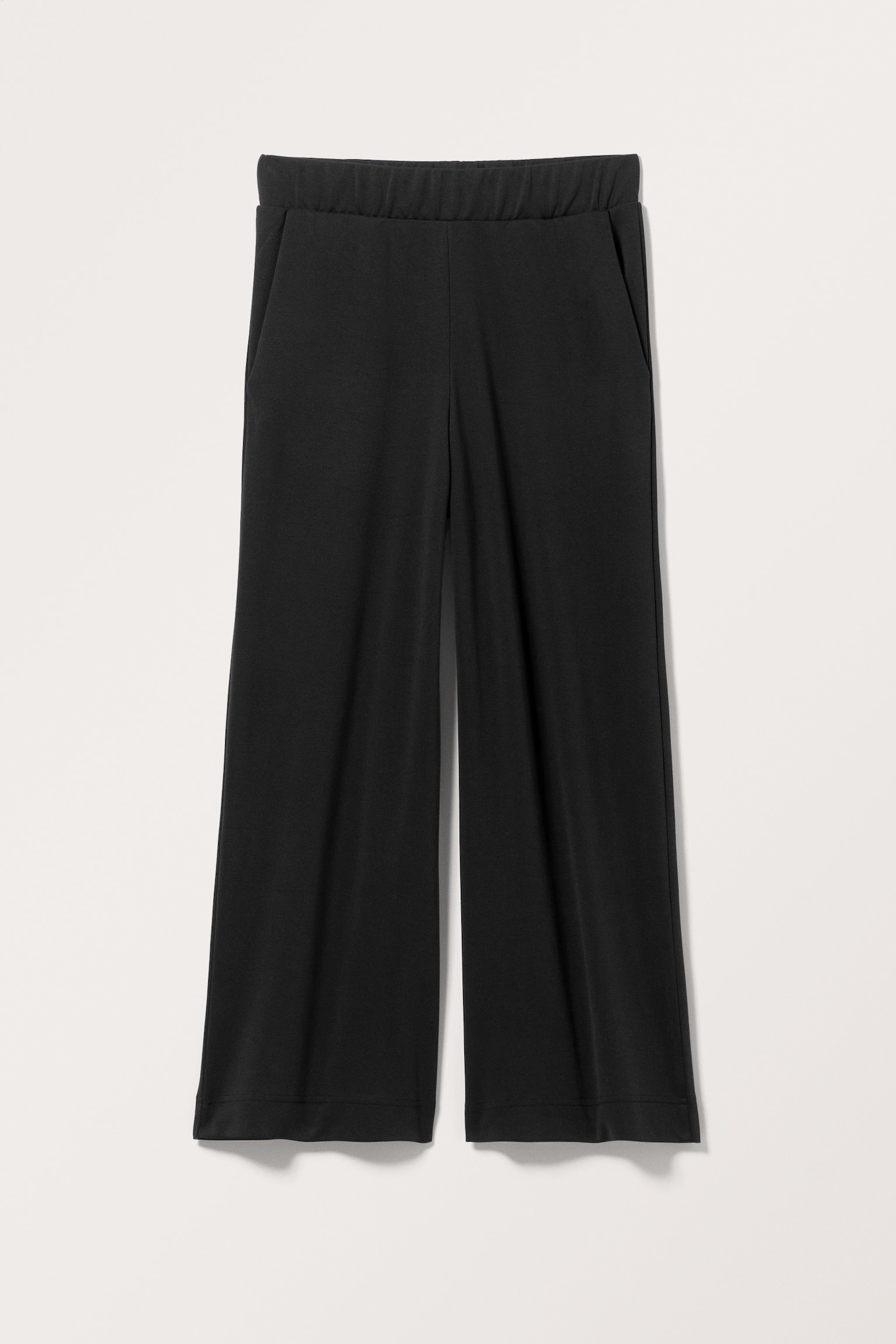 Wide leg super-soft trousers - Black/Beige/Black - 2