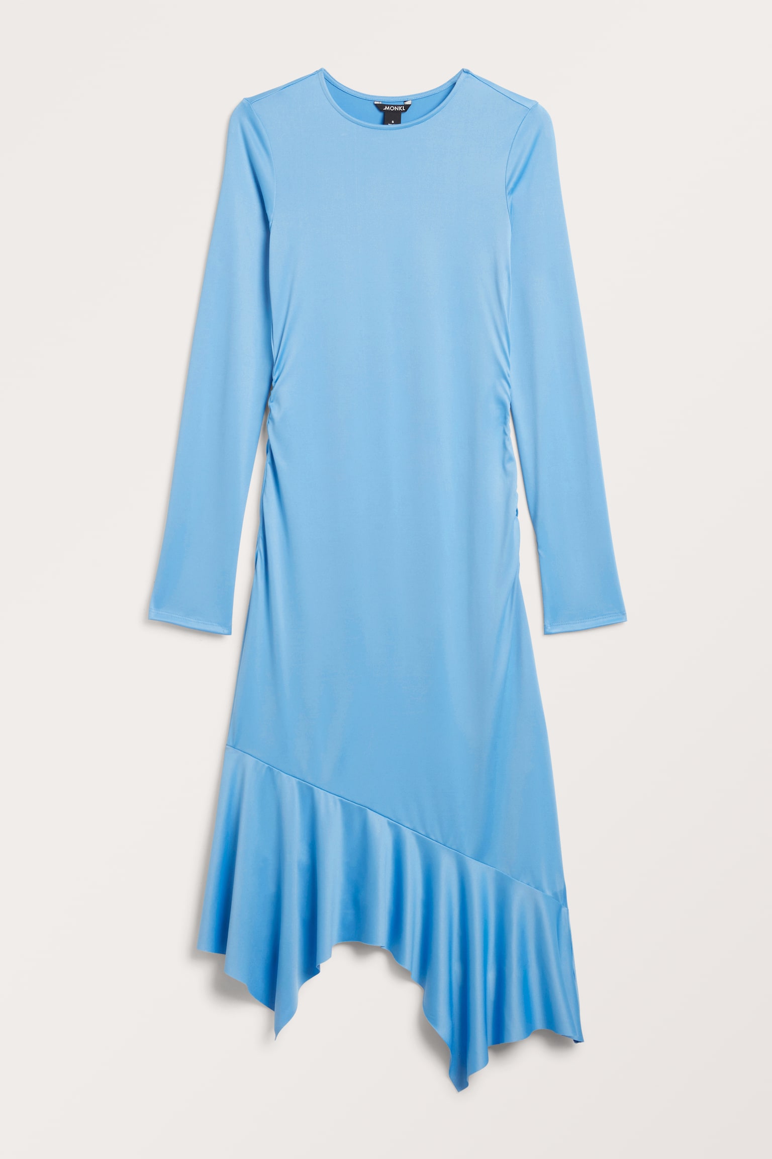 Long sleeved asymmetric dress - Light blue/Black/Dark grey - 1