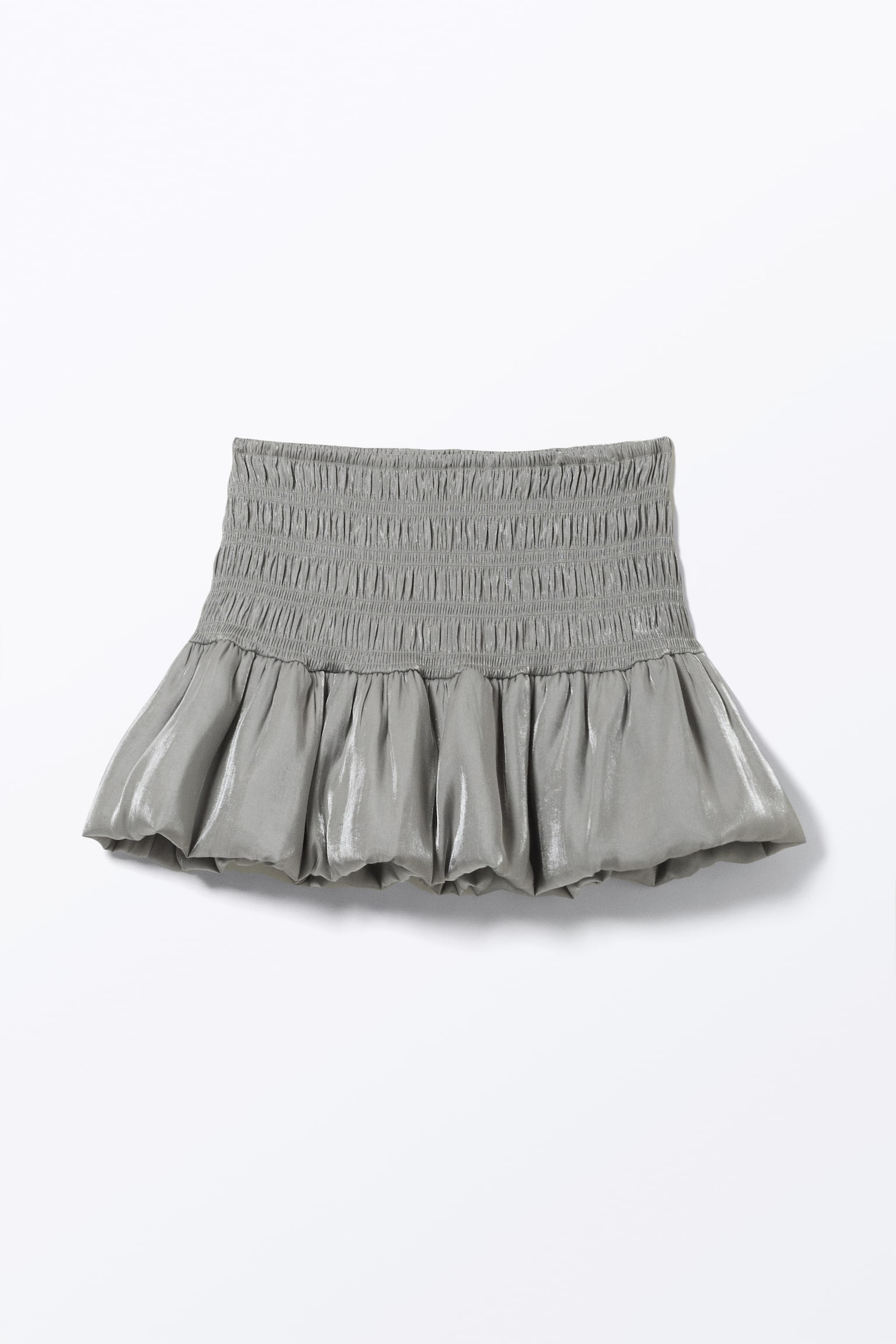 Smocked Mini Balloon Skirt - Dusty Grey/Dreamy Pastel Print