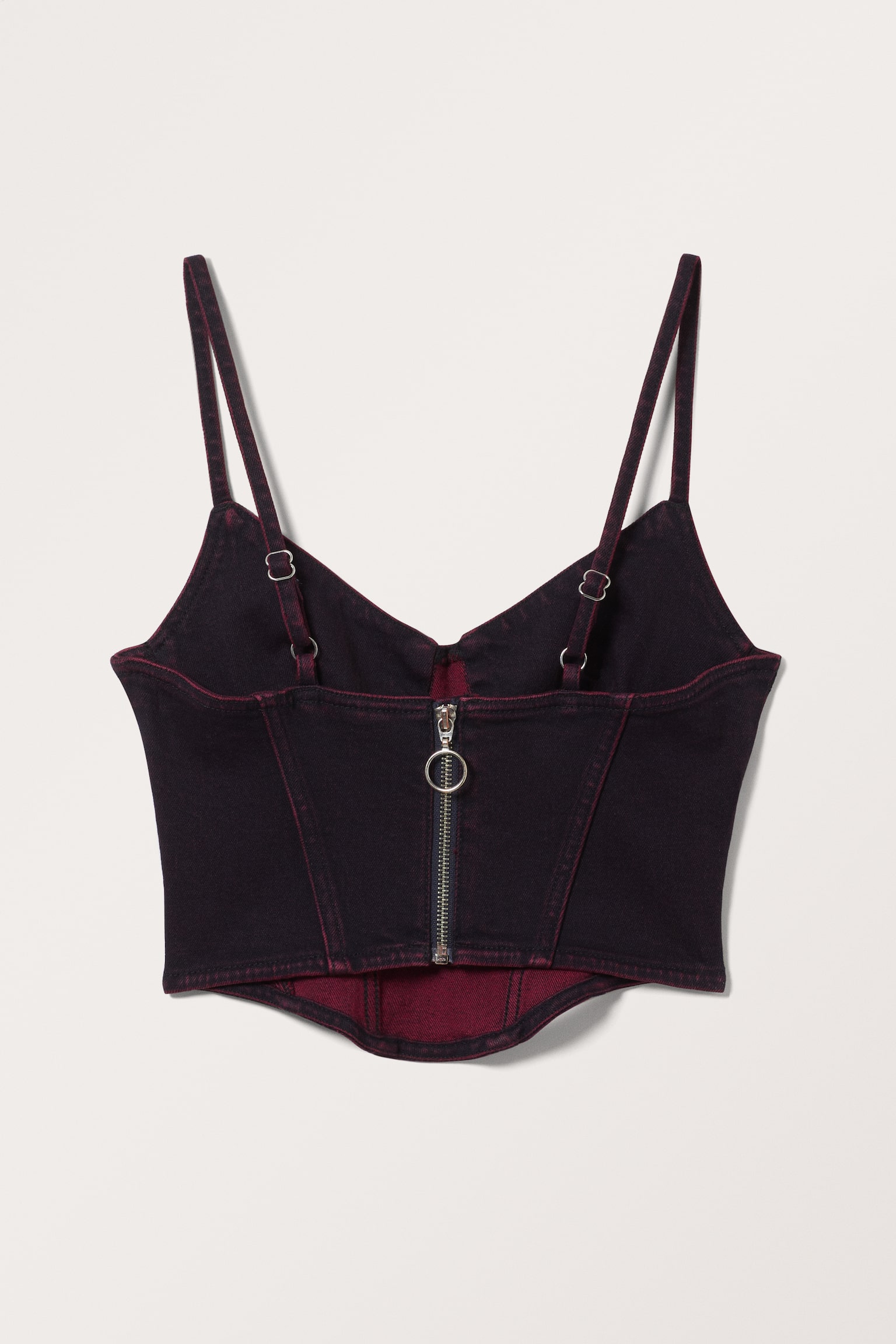 Cropped Denim Bralette-top - Tyrian Purple - 7