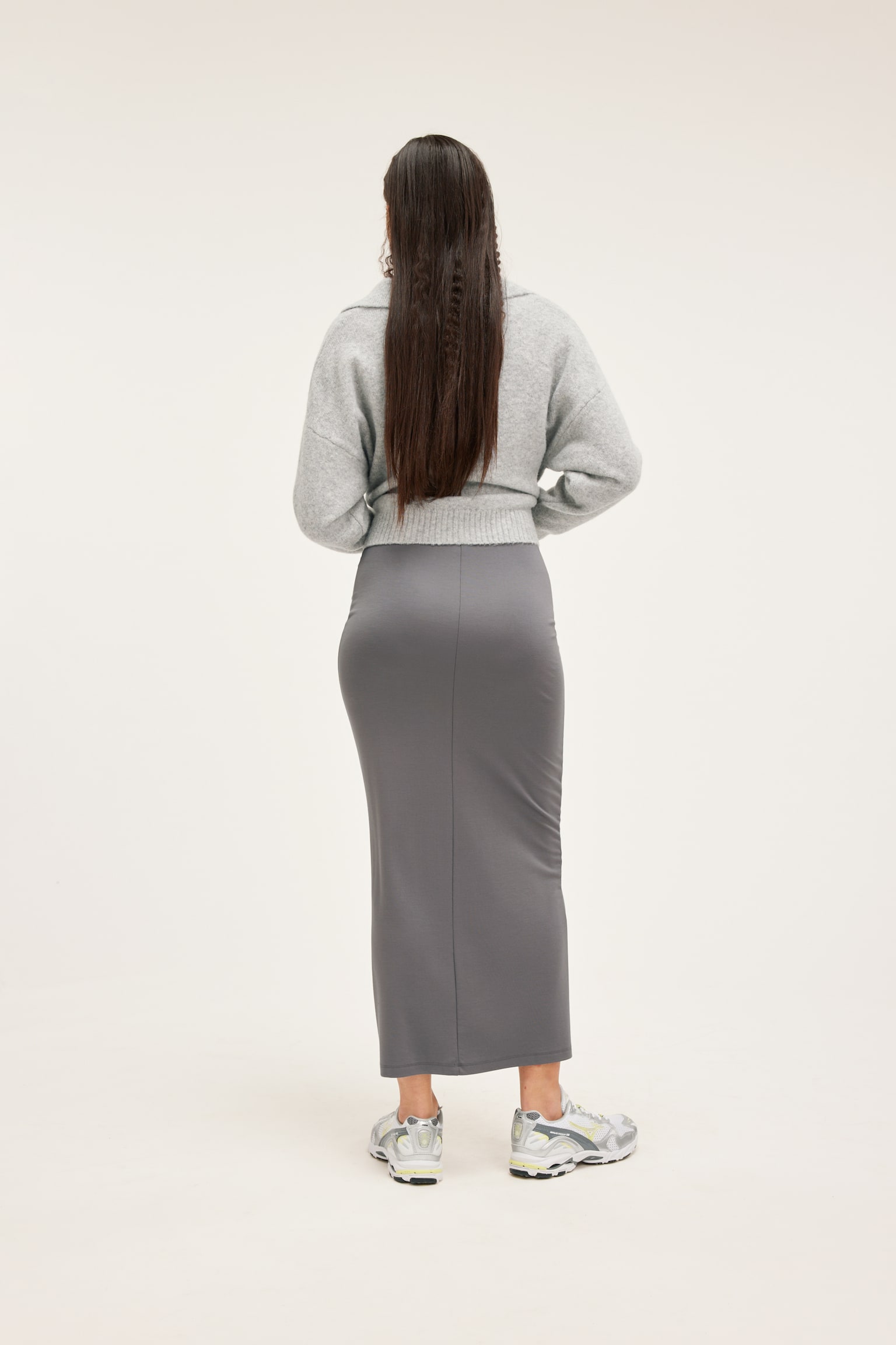 Jersey pencil skirt - Dark Grey/Blue water swirls/Black - 3