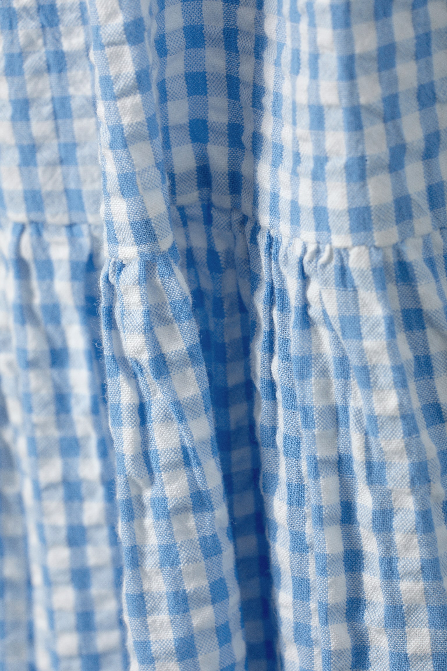 Short Sleeve Maxi Wrap Dress - Light Blue Check/Black Check - 4