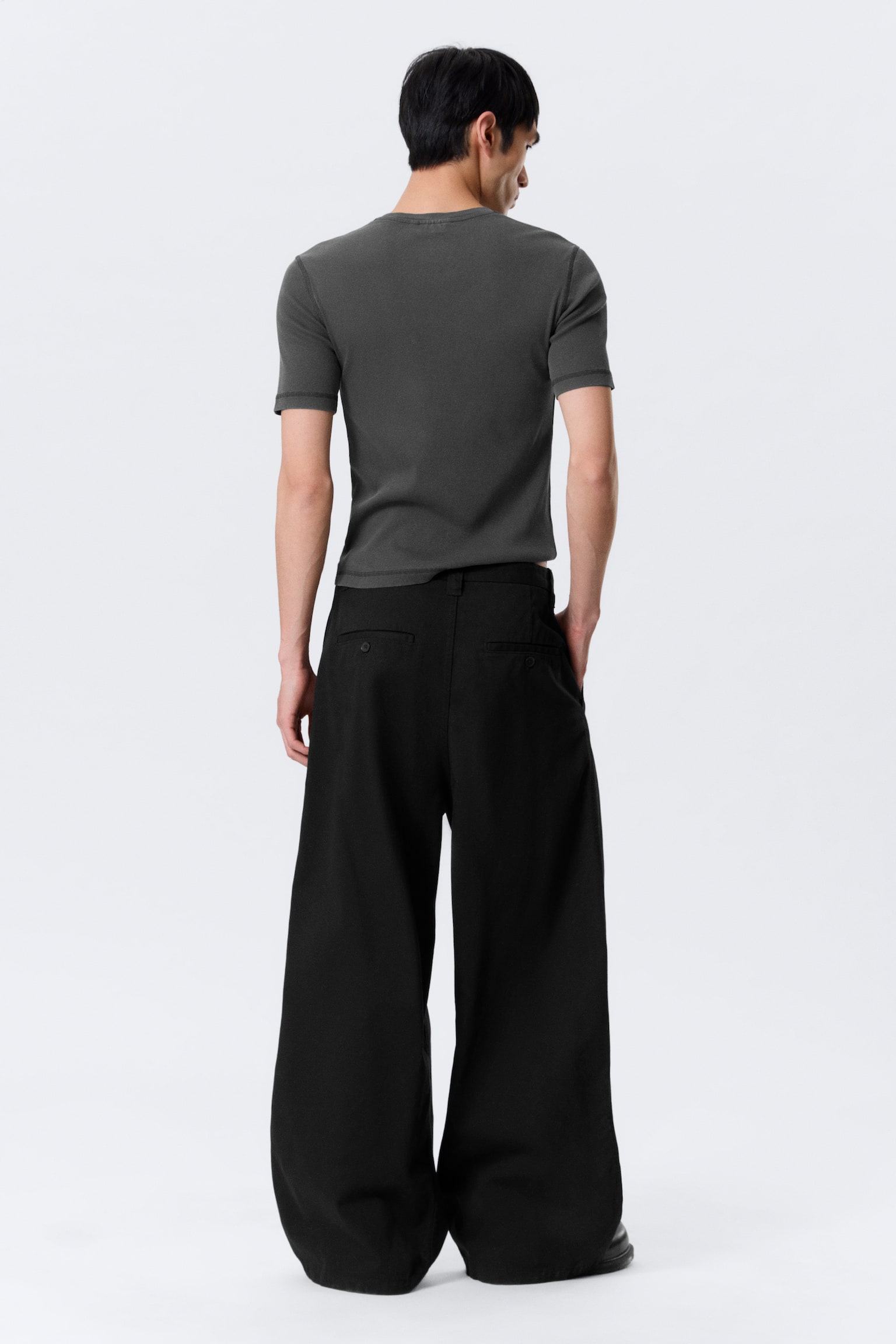 Chino Otis cu pliuri, din bumbac twill lejer - Negru/Light Beige/Gri închis - 6