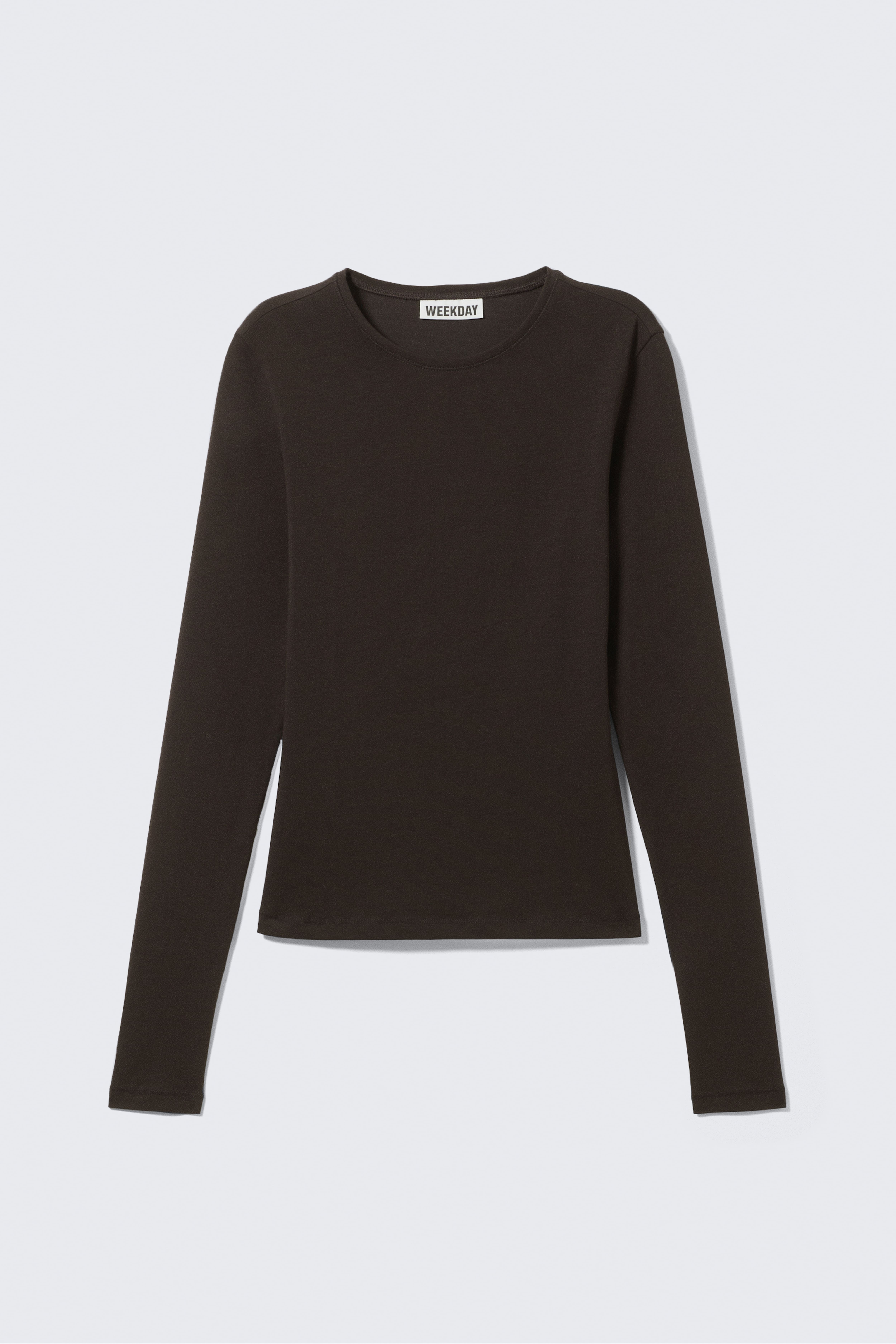 Slim-fit top met lange mouwen - Donkerbruin/Wit/Zwart/Donkerpaars