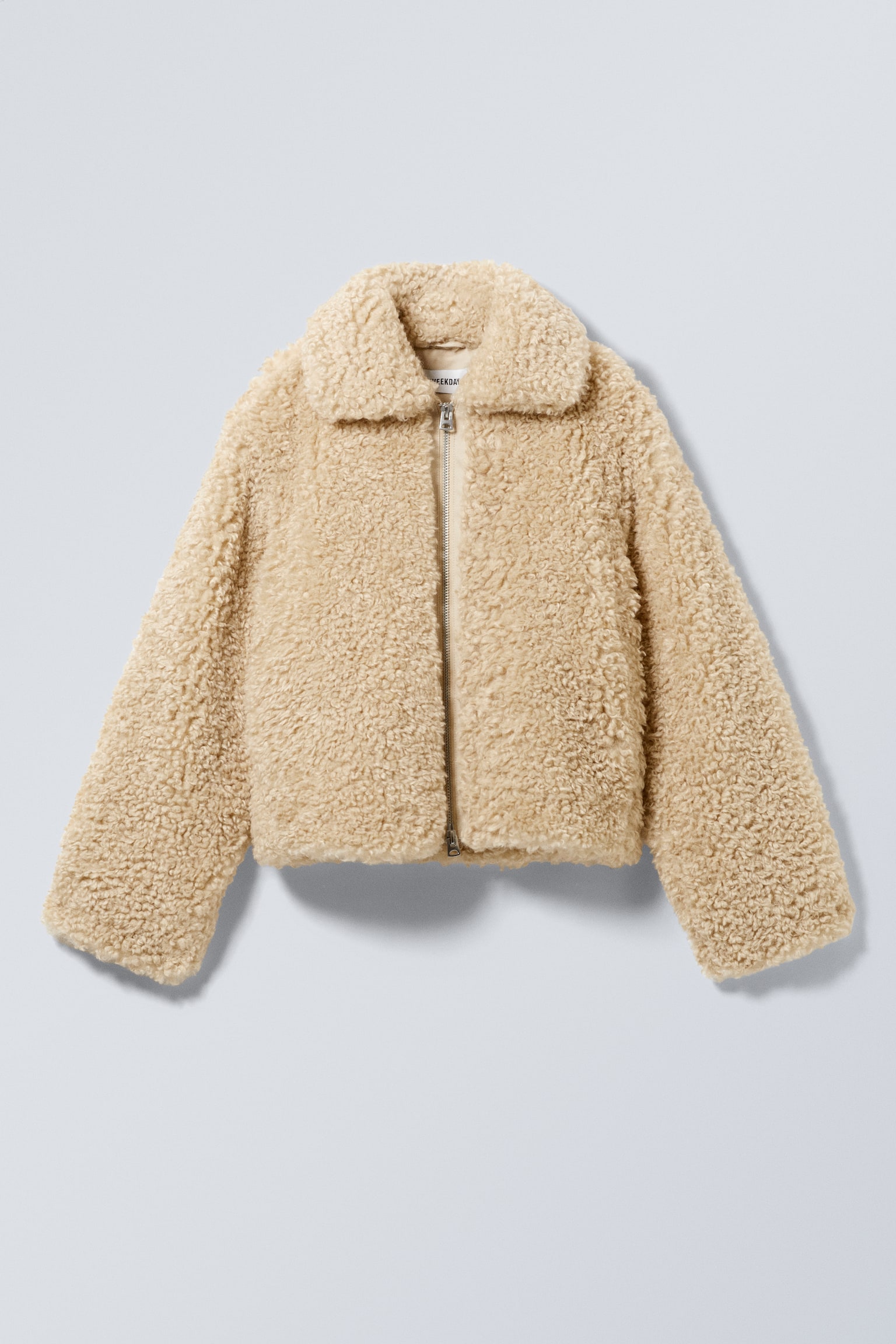 Yara Oversized Faux Fur Jacket - Beige/Dark Brown