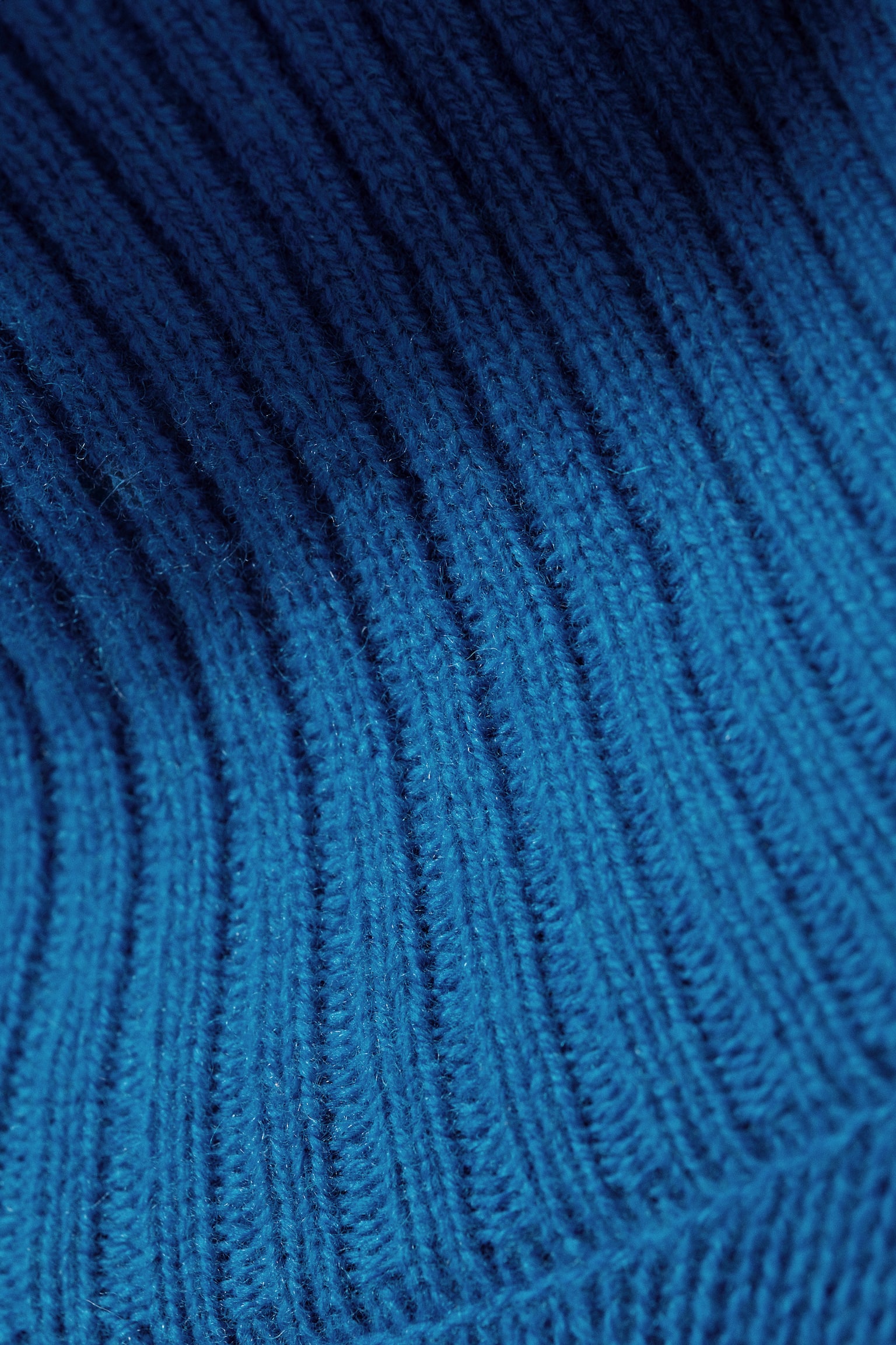 Wool Turtleneck Sweater - Bright Blue/Dark Mole - 3