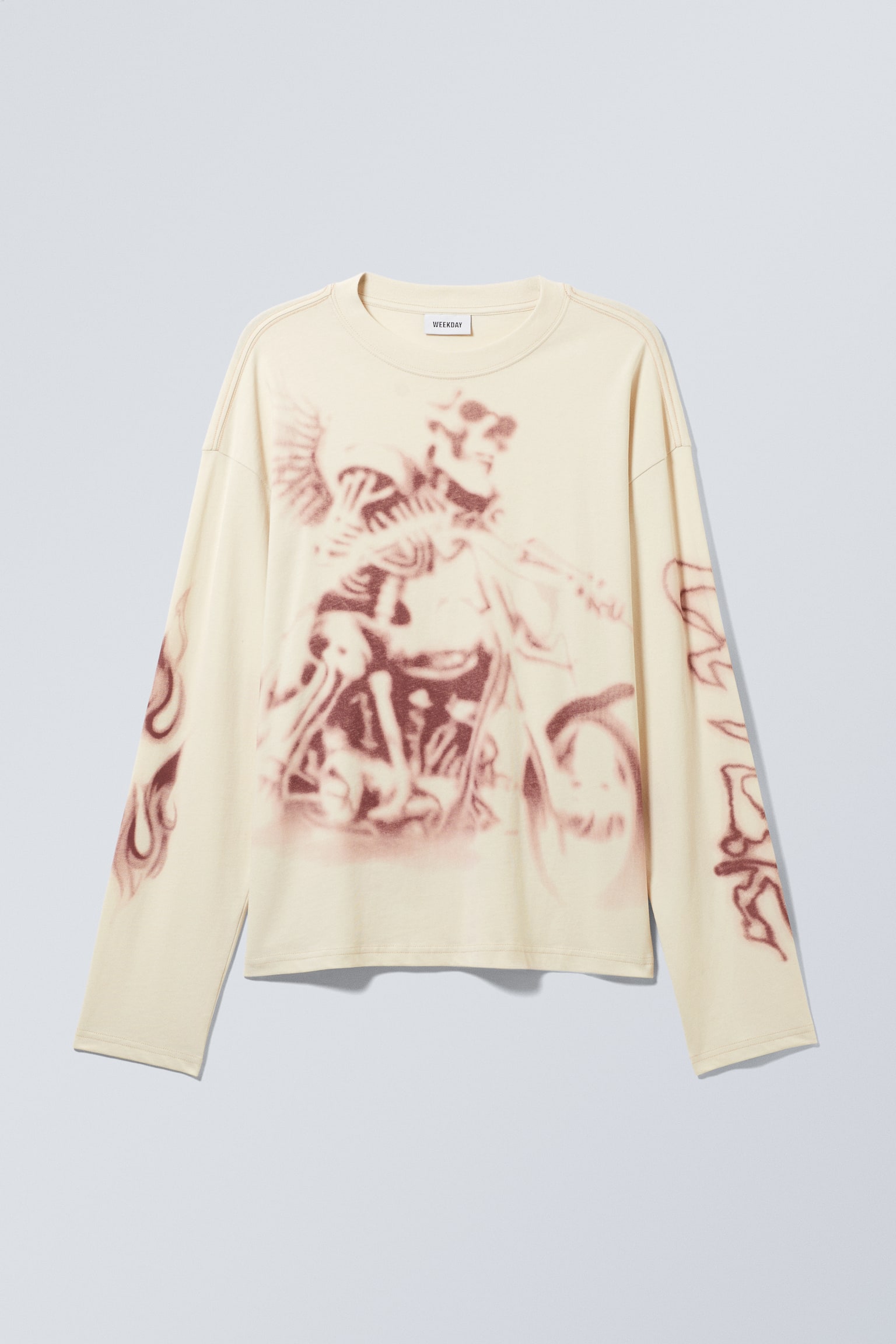 Great Boxy Graphic Long Sleeve T-shirt - Dusty White/Dusty Lilac - Tangled Metal - 2