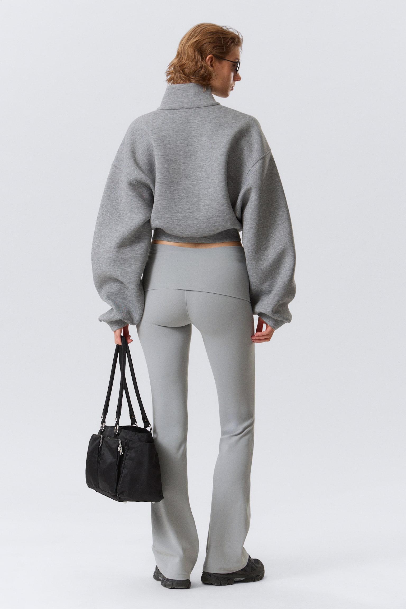 Yoga-Leggings mit umgeschlagener Taille - Helles Staubgrau/Weiß/Schwarz/Dunkelbraun/Dunkelgrau/Dunkelbraun/Dunkles Khakigrün - 6