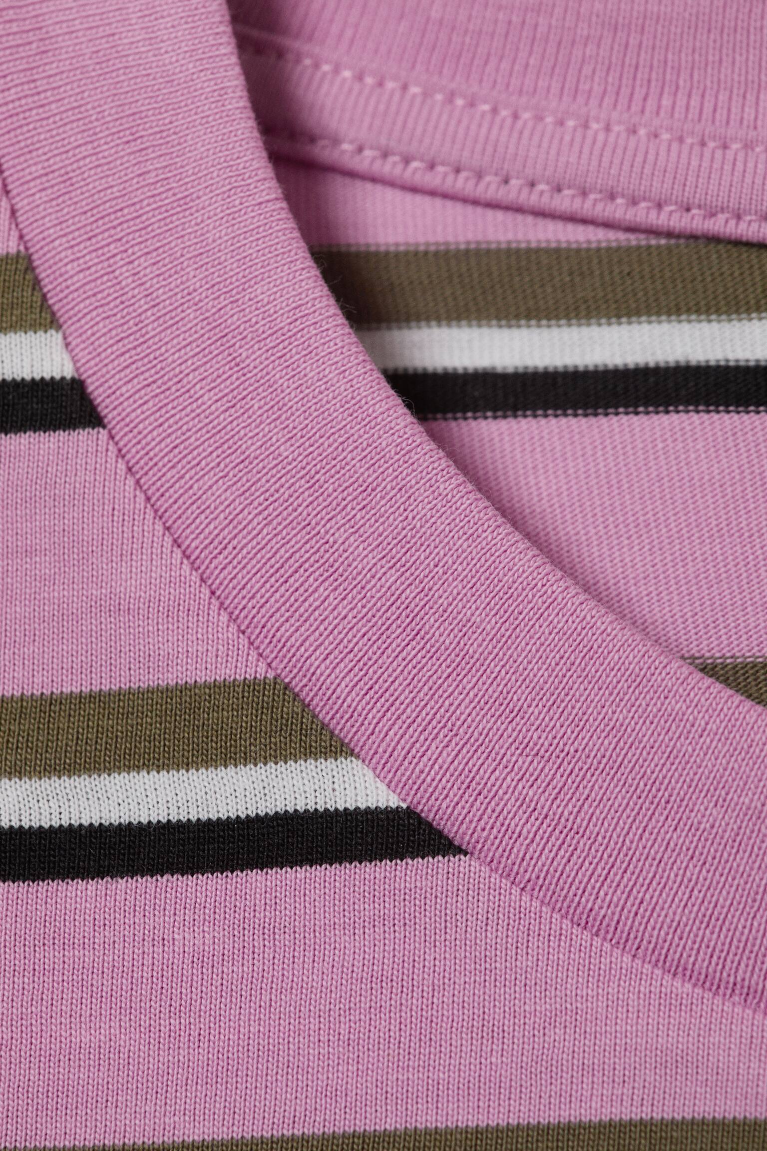 T-shirt in cotone - Striped Pink/Righe bianche e nere - 3